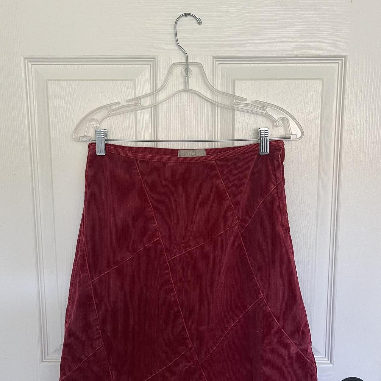 Y2k patchwork corduroy maxi skirt Pretty berry red... - Depop