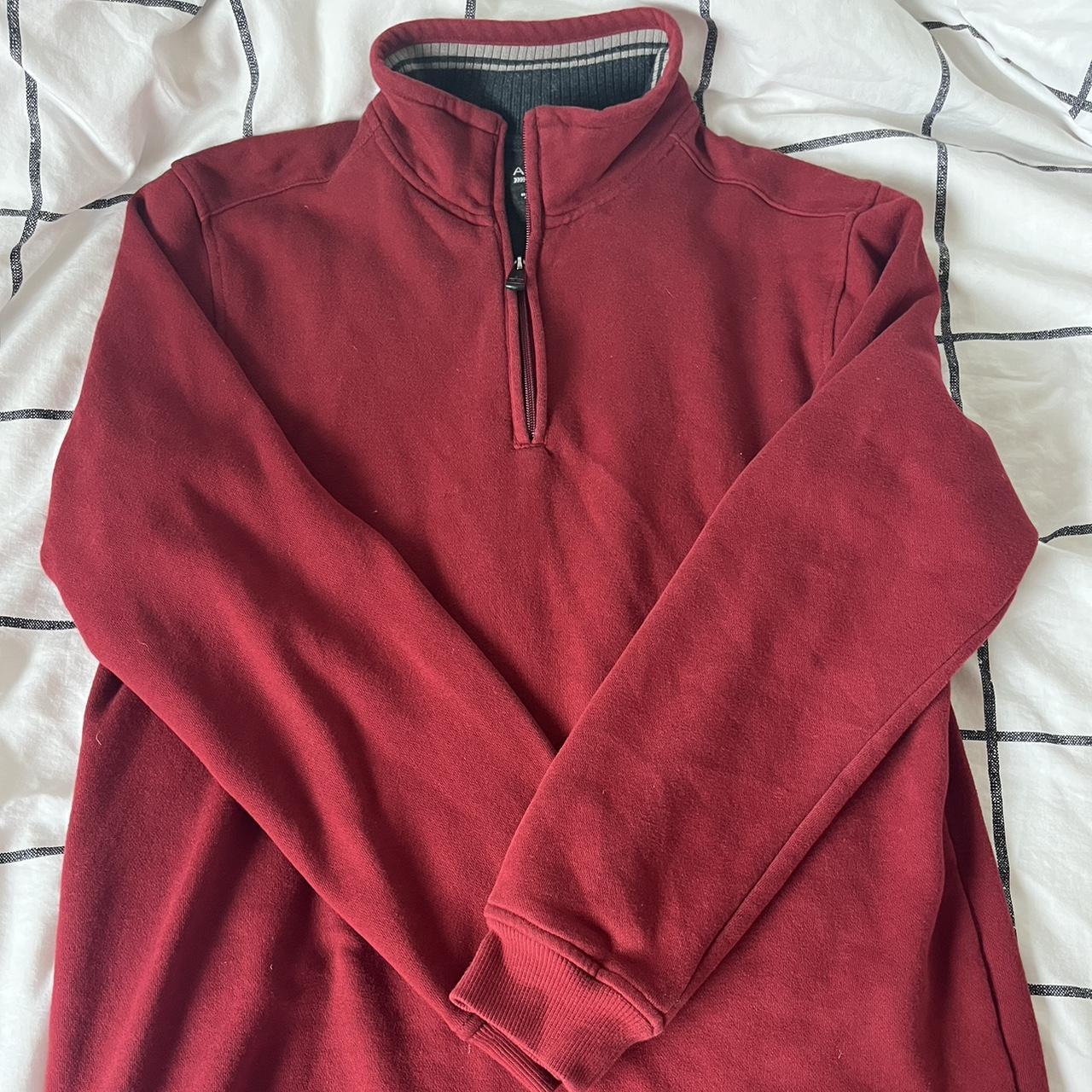 red quarter zip with cool collar💋🍂 -super - Depop