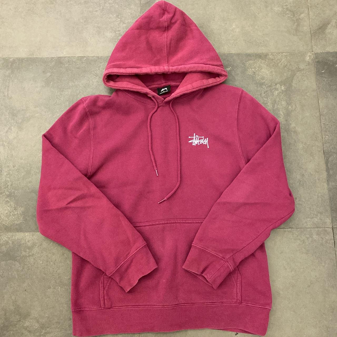 Stussy Vintage Basic Hoodie Fuchsia S The hoodie... - Depop