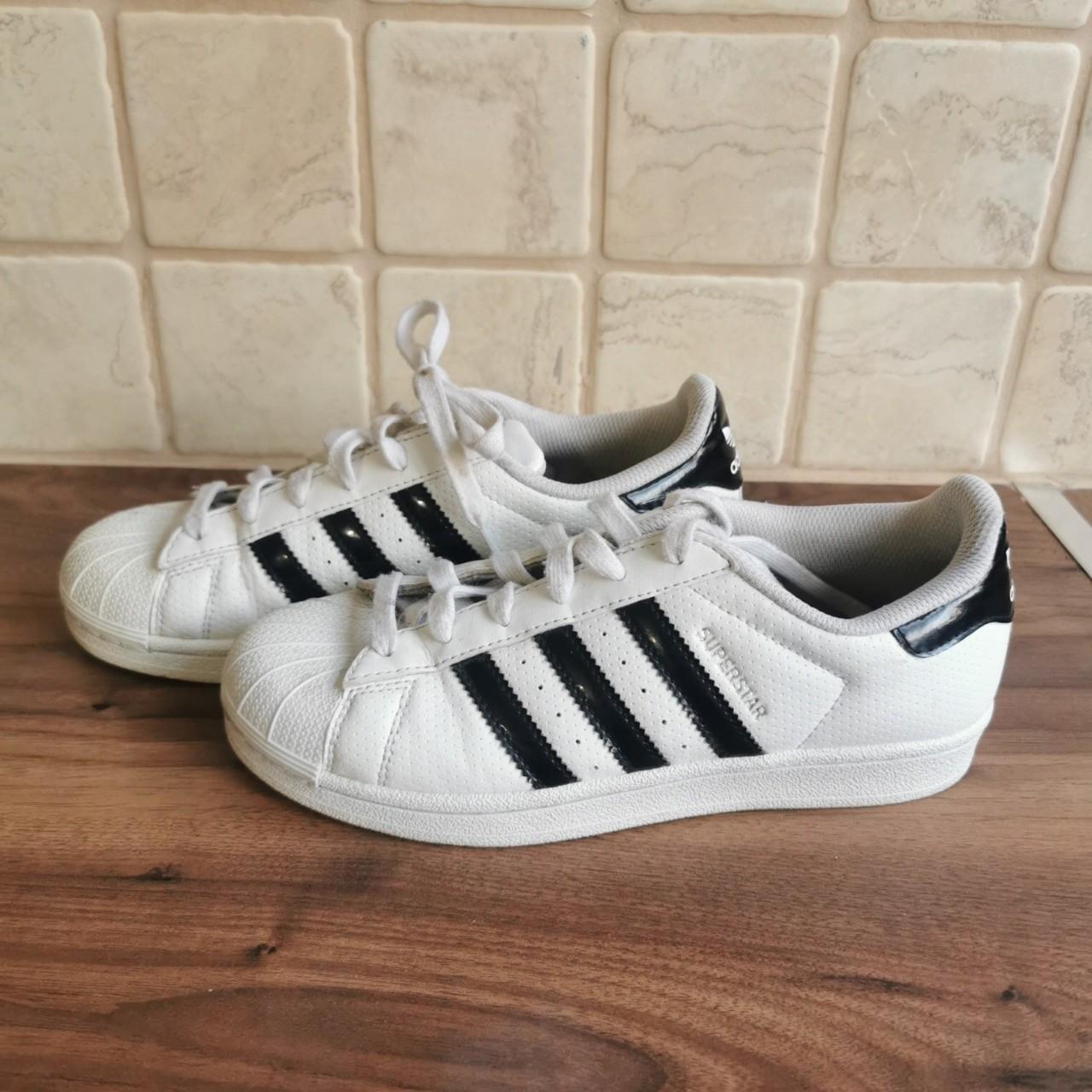 ADIDAS SUPERSTAR SHELL TOE TRAINERS WHITE EMBOSSED &... - Depop