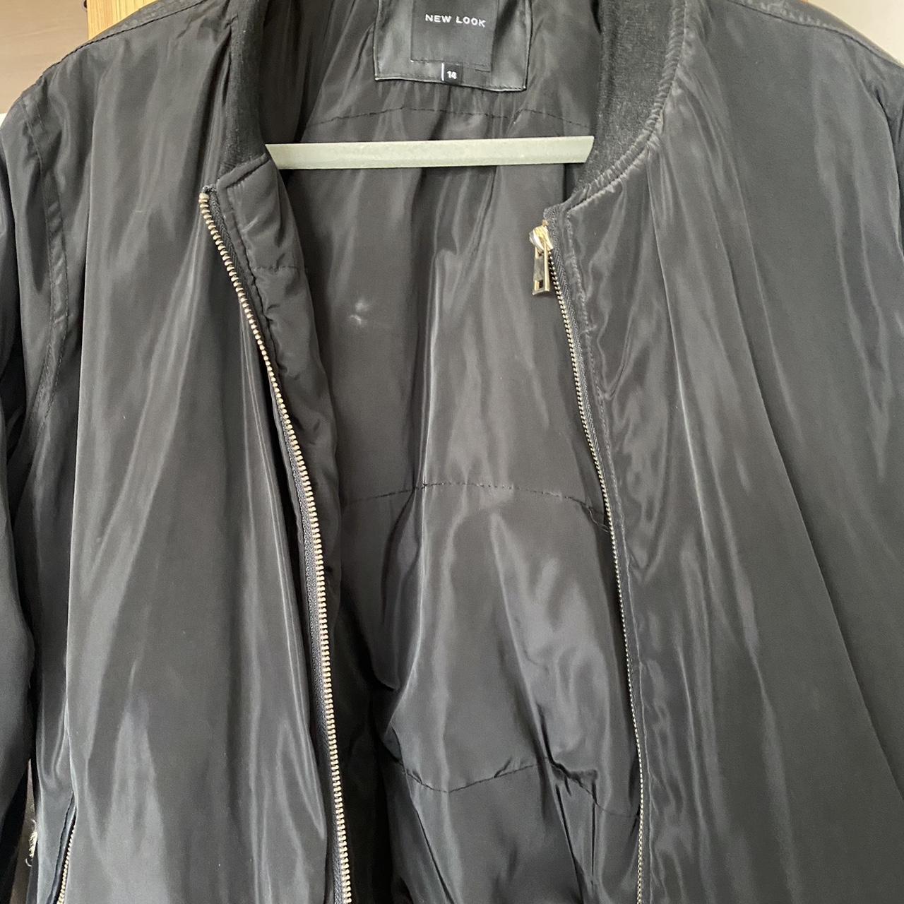 Black padded bomber jacket With functional sleeve... Depop