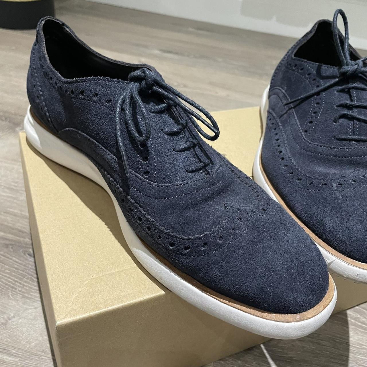 Navy suede lightweight brogue style show Size 45 - Depop