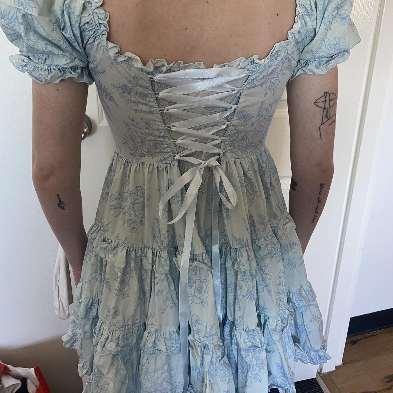 Light blue baby doll dress, bought from sugar... - Depop