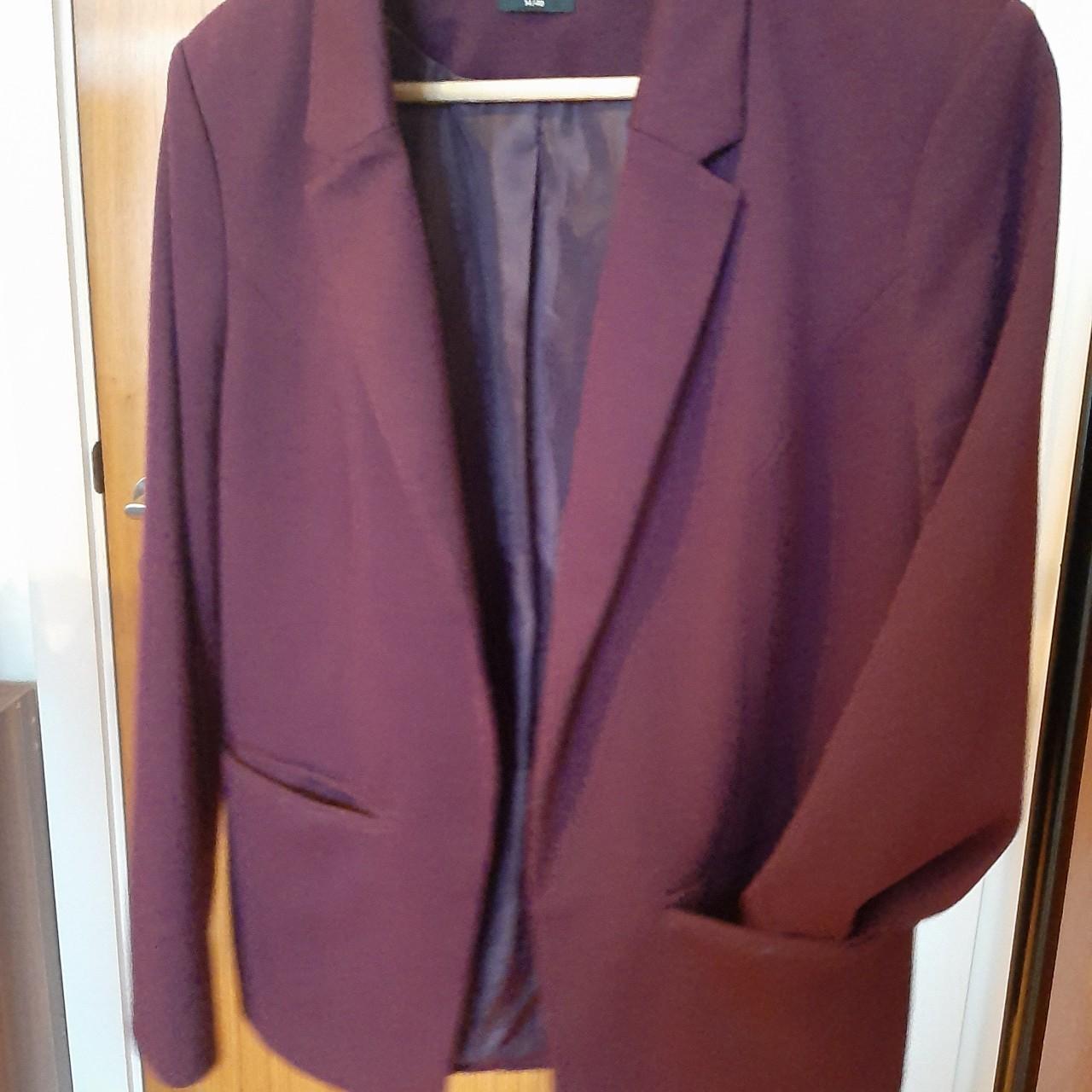 Maroon Burgundy Office Blazer OASIS SIZE. Depop