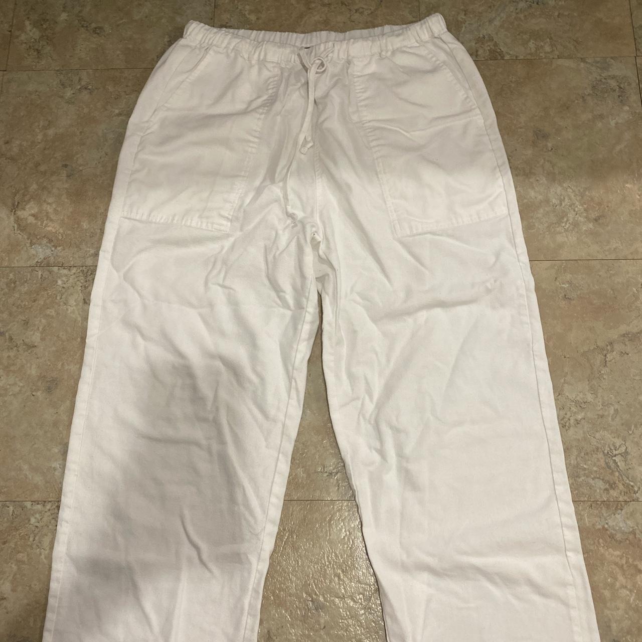 White Linen Pants Perfect For A Beach Cover Up Depop   P0 