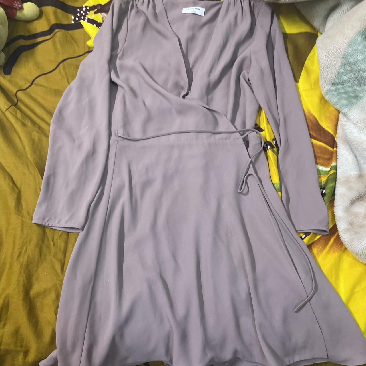 Aritzia long sleeve mauve wrap dress Size Small - Depop