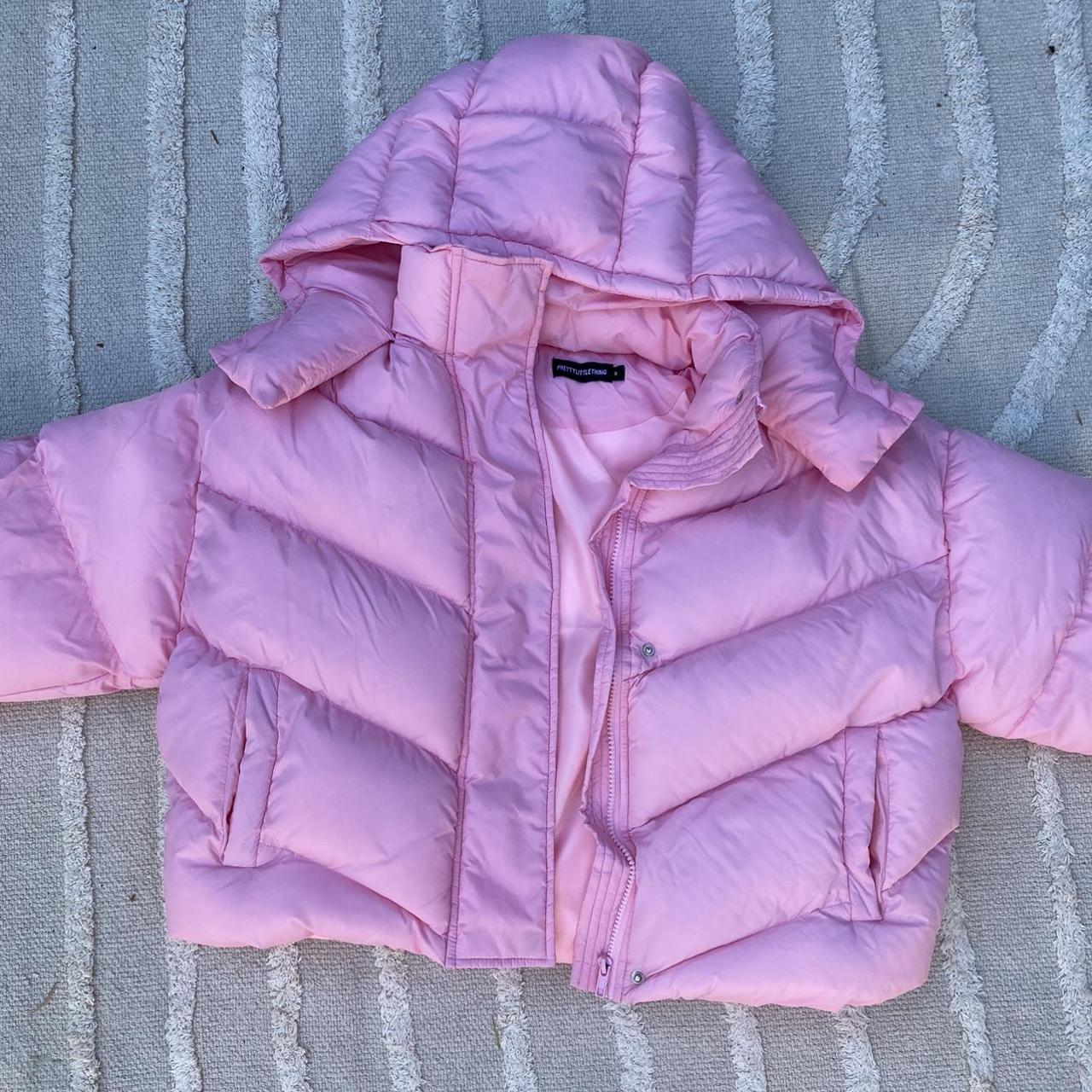 PrettyLittleThing pink puffer jacket - Depop