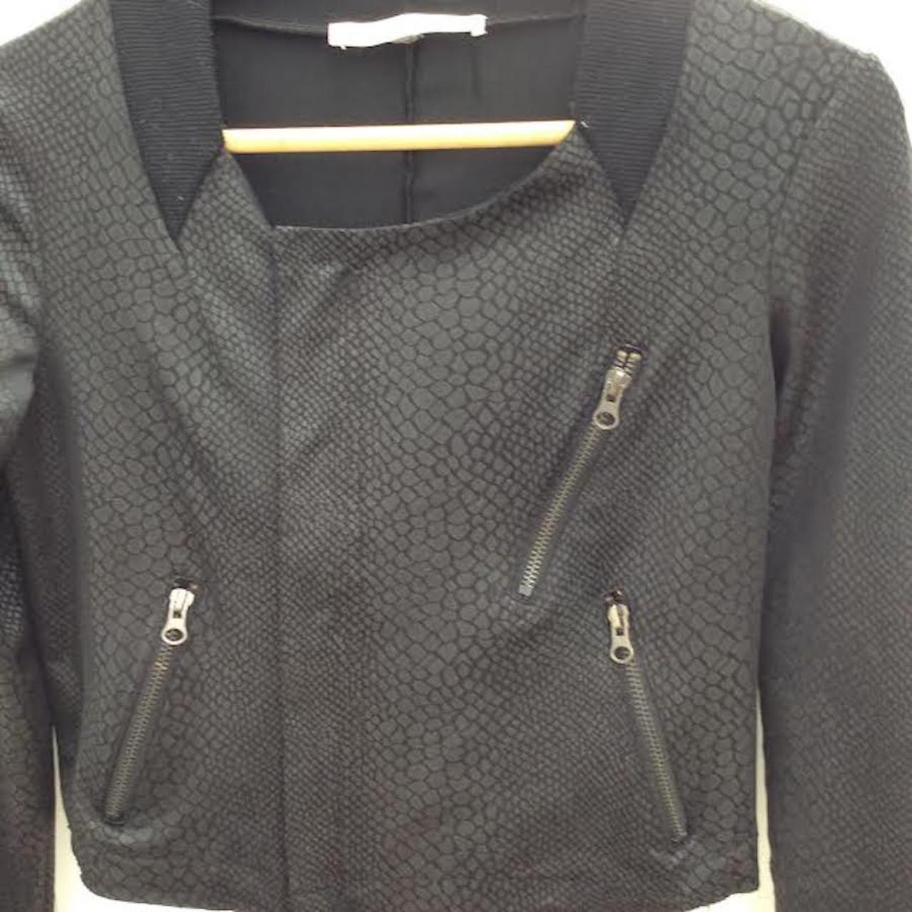 3.1 Phillip Lim Tiger Print Black Leather Biker Jacket