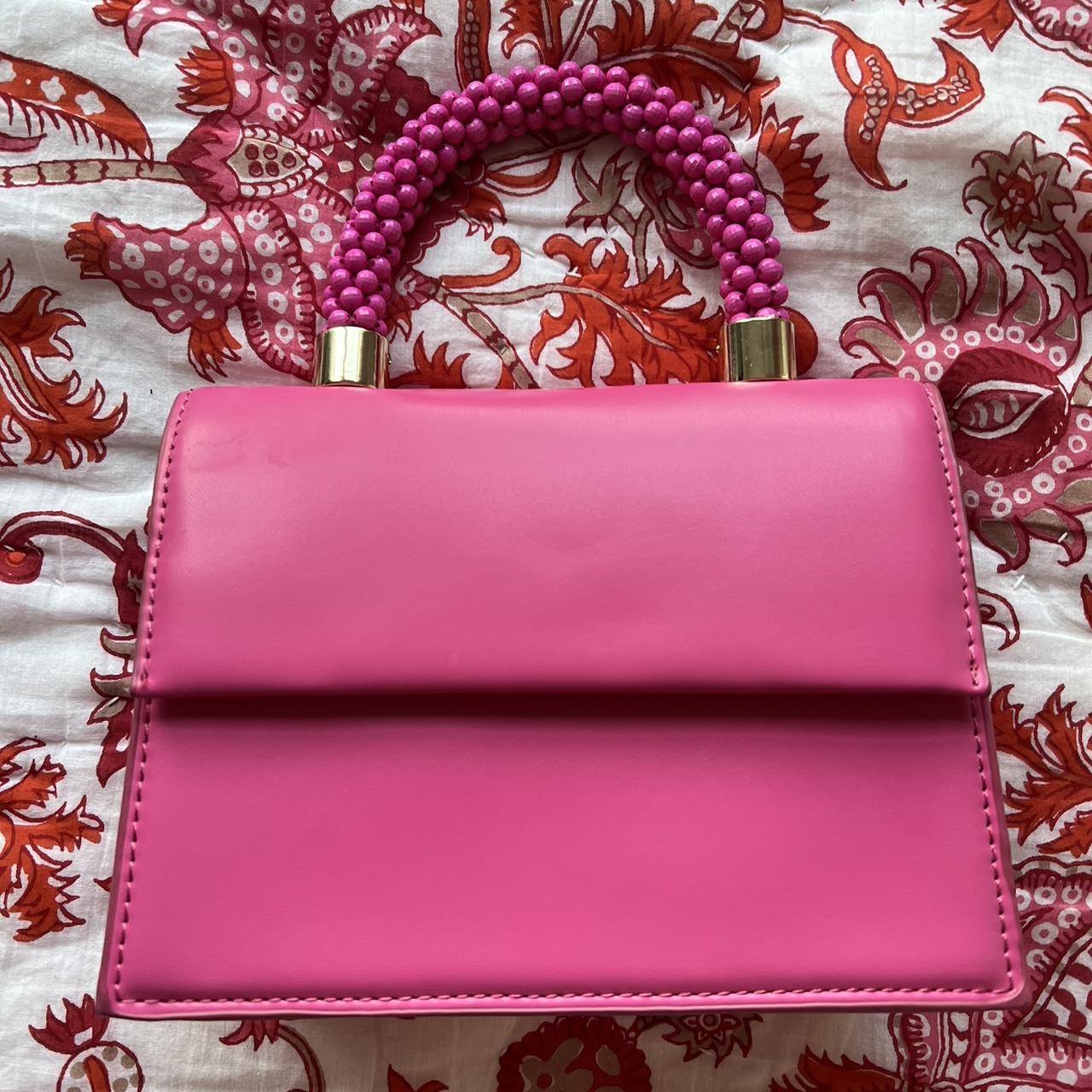 Zara Women's Pink and Gold Bag Depop