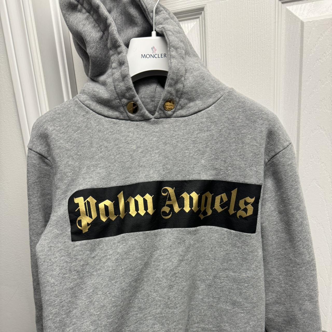 Palm angels grey hoodie on sale