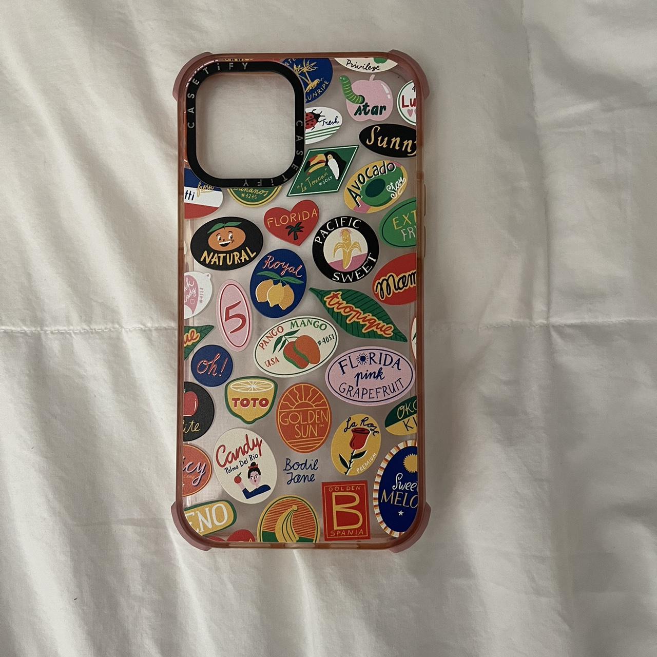 Casetify pink fruit sticker case iPhone 12 Pro Max Depop