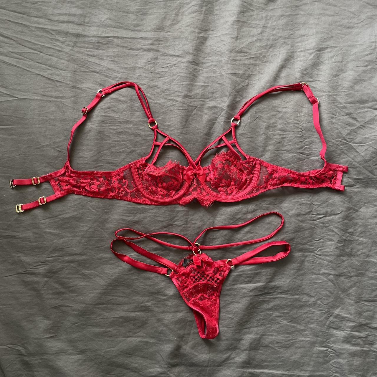 Honey Birdette - red bra + bottoms set bra is a... - Depop