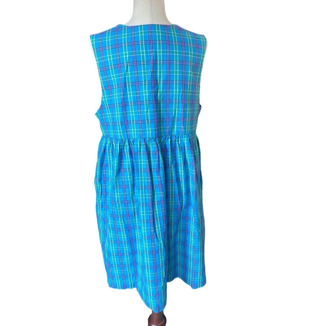 Blue Plaid Jumper Dress Vintage 90s Midi Cottage Depop 8128