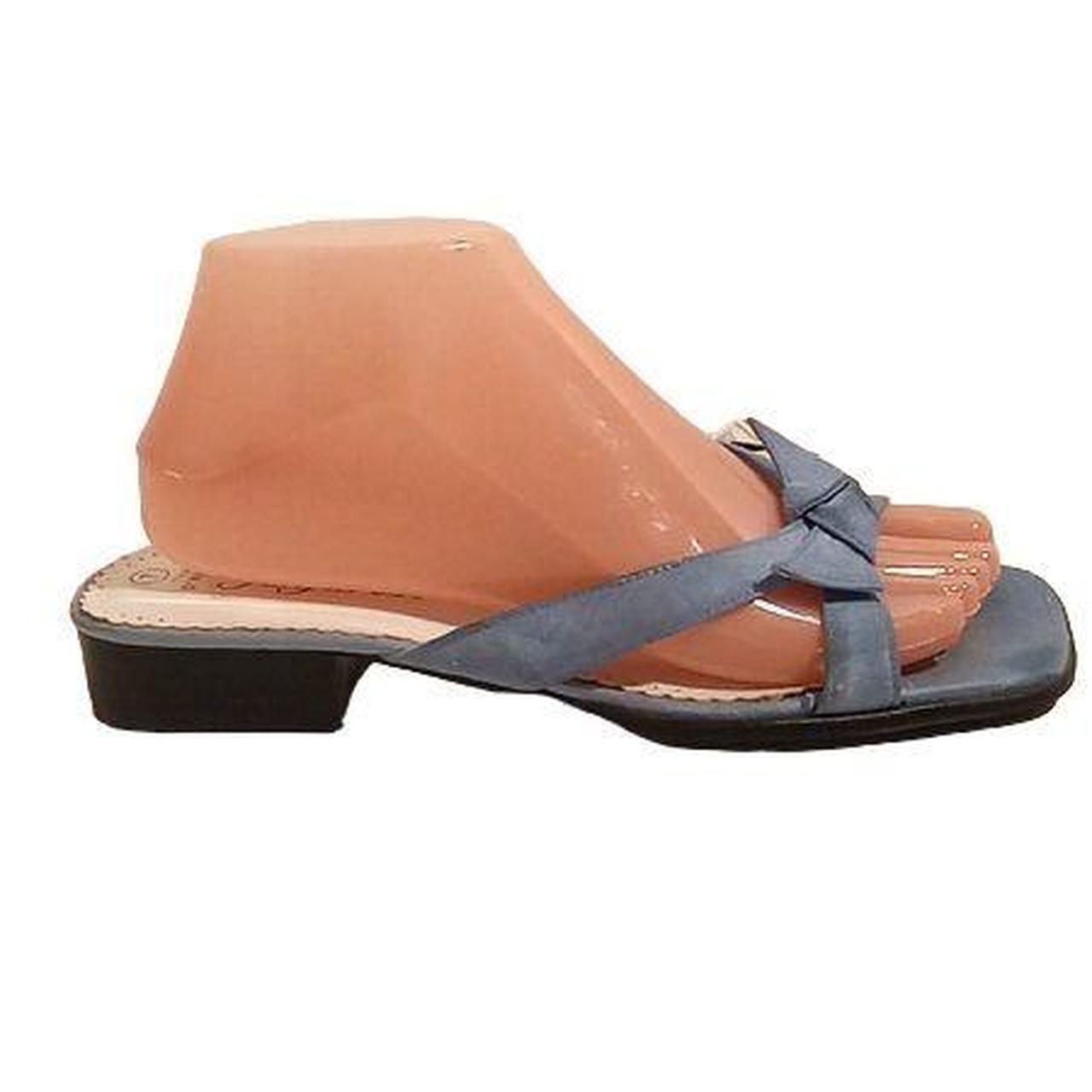 Fanfares Blue Square Toe Sandals Women's Size 7 THAI... - Depop