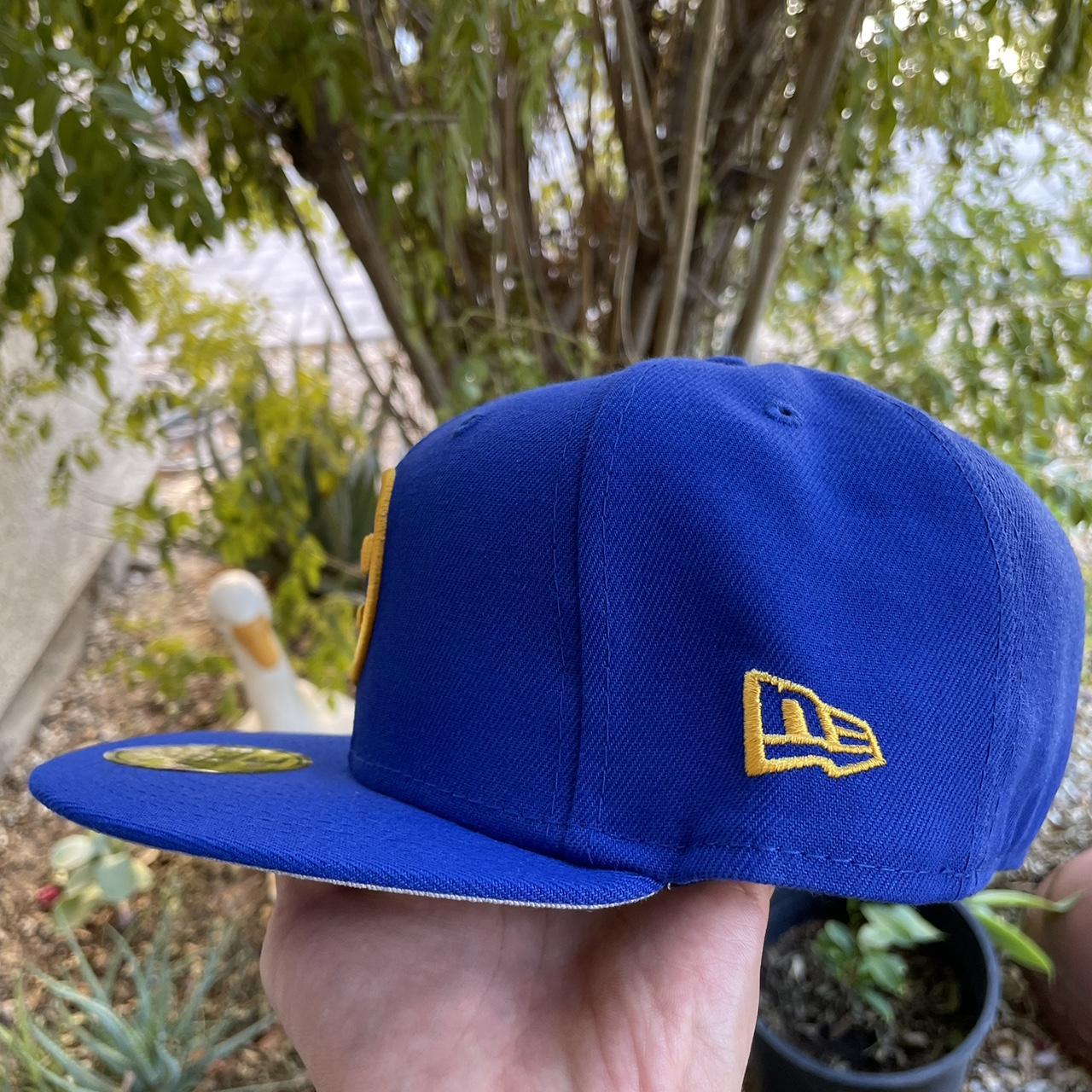 Hieroglyphics x New Era 59FIFTY Blue Gold Hat sz 7... - Depop