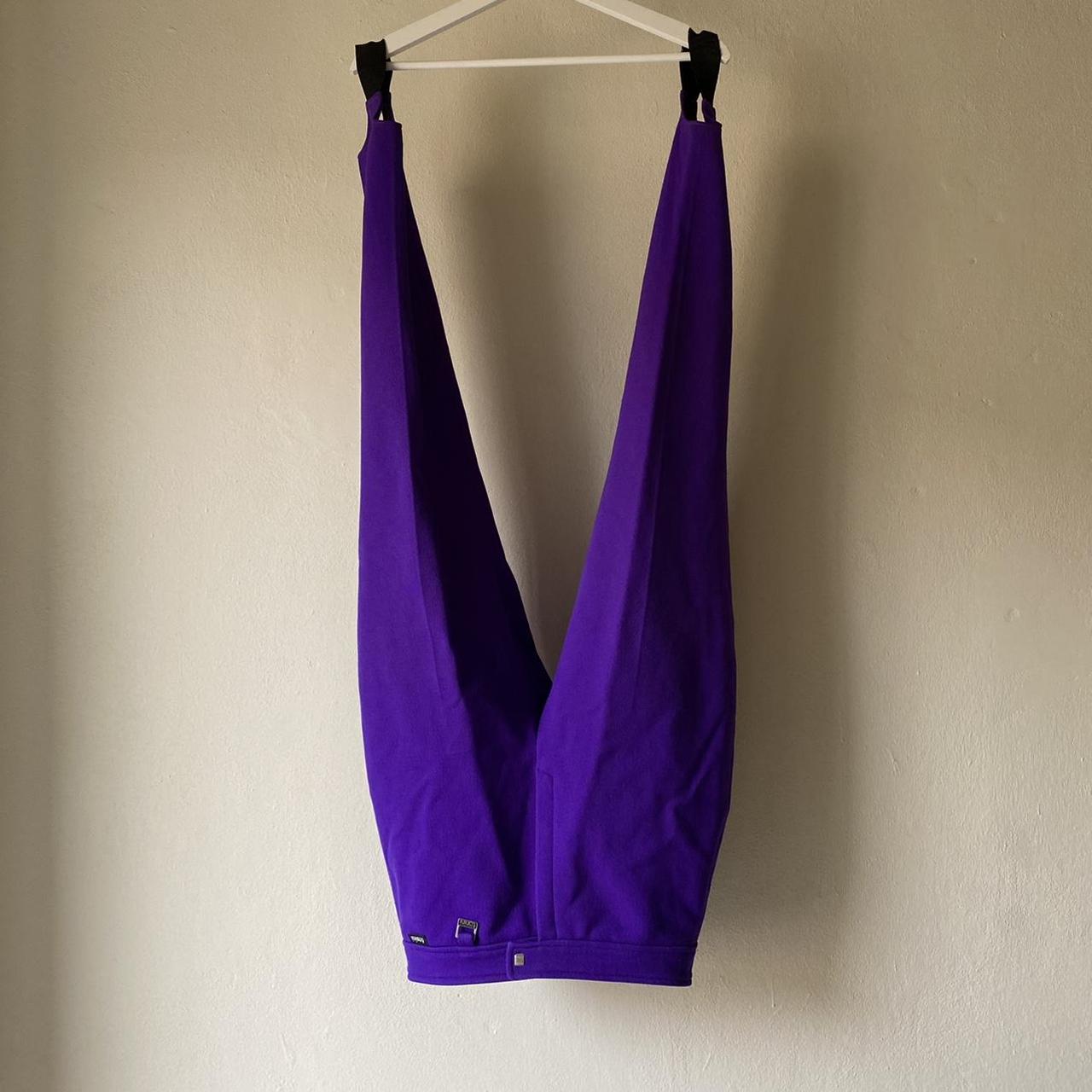 Designer Vintage purple ski pants with stirrups by... - Depop