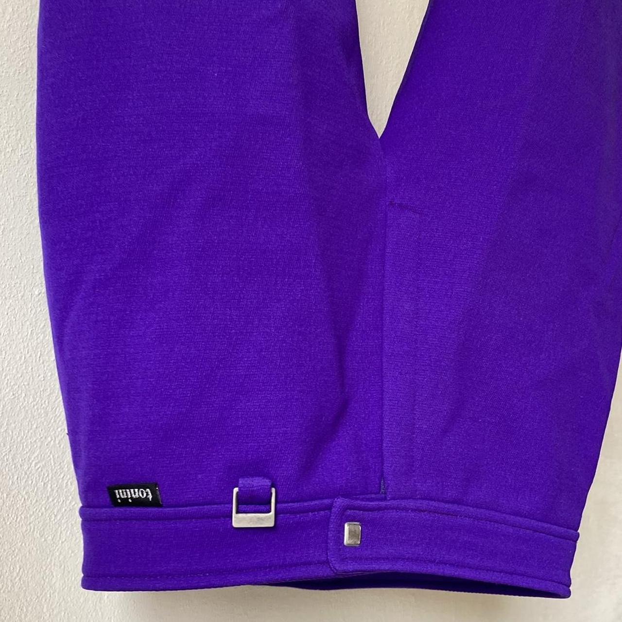 Designer Vintage purple ski pants with stirrups by... Depop