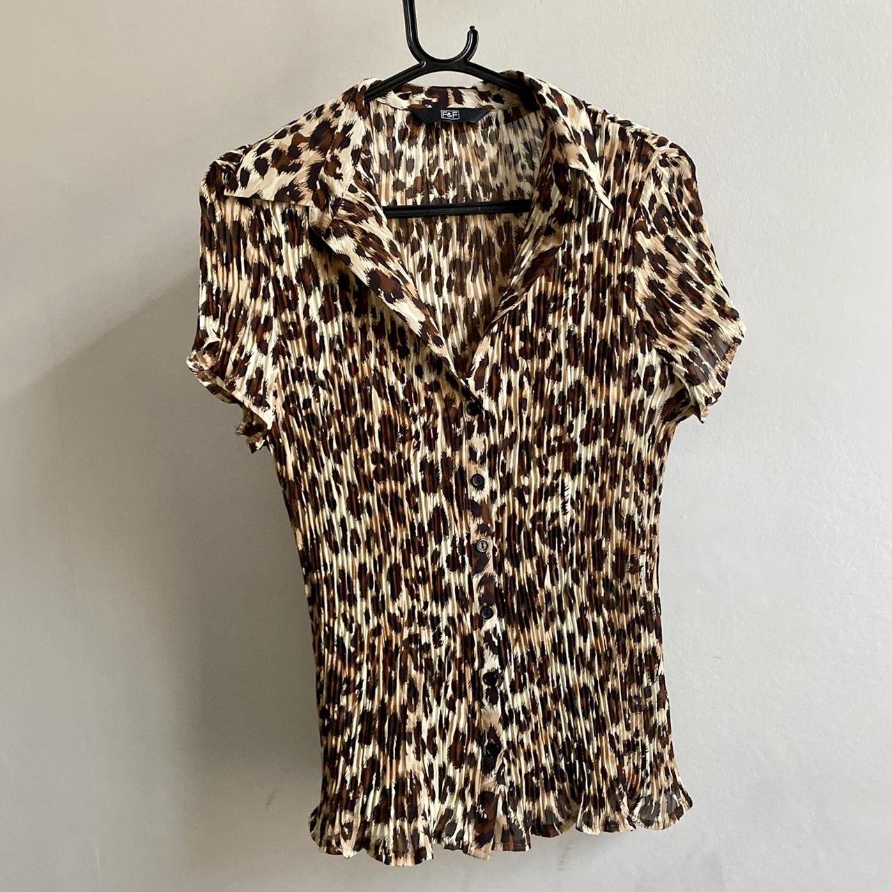 F&F Women's Cream and Brown Shirt Depop