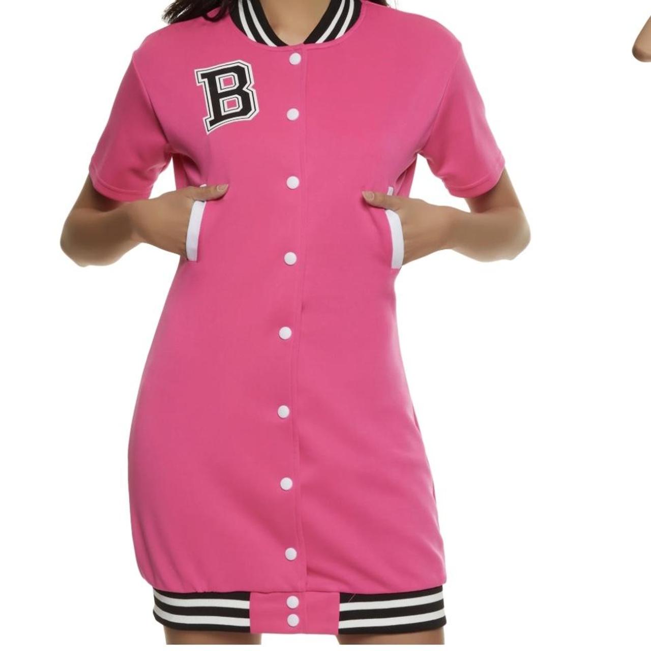 Button Front Baseball Jersey Dress