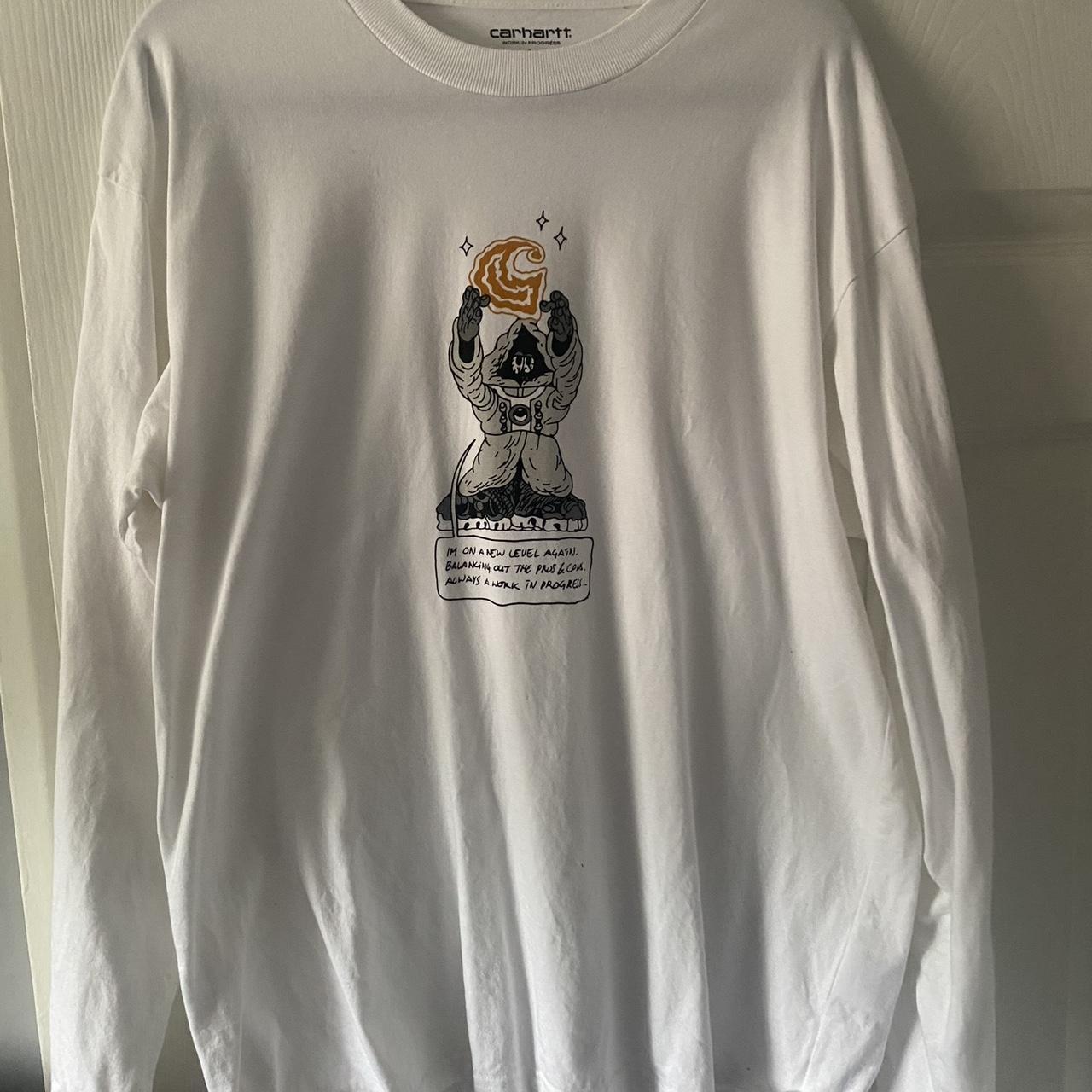 Carhartt WIP white long sleeve t-shirt Never... - Depop