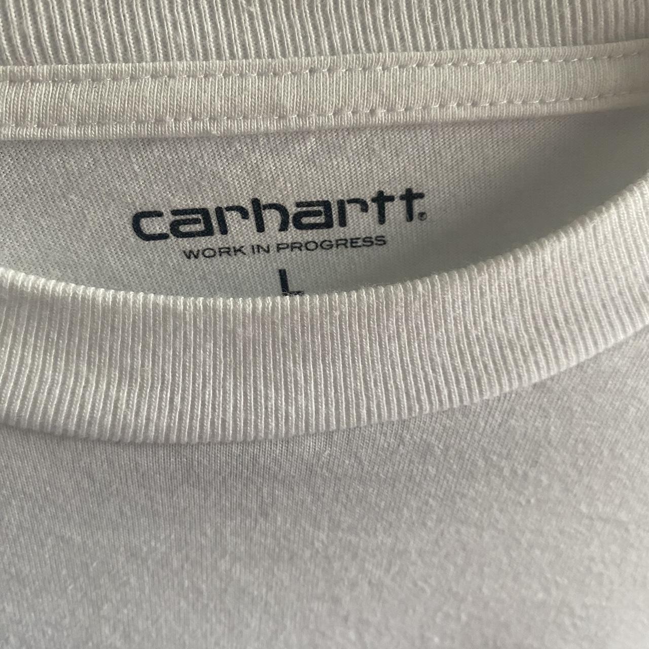 Carhartt WIP white long sleeve t-shirt Never... - Depop