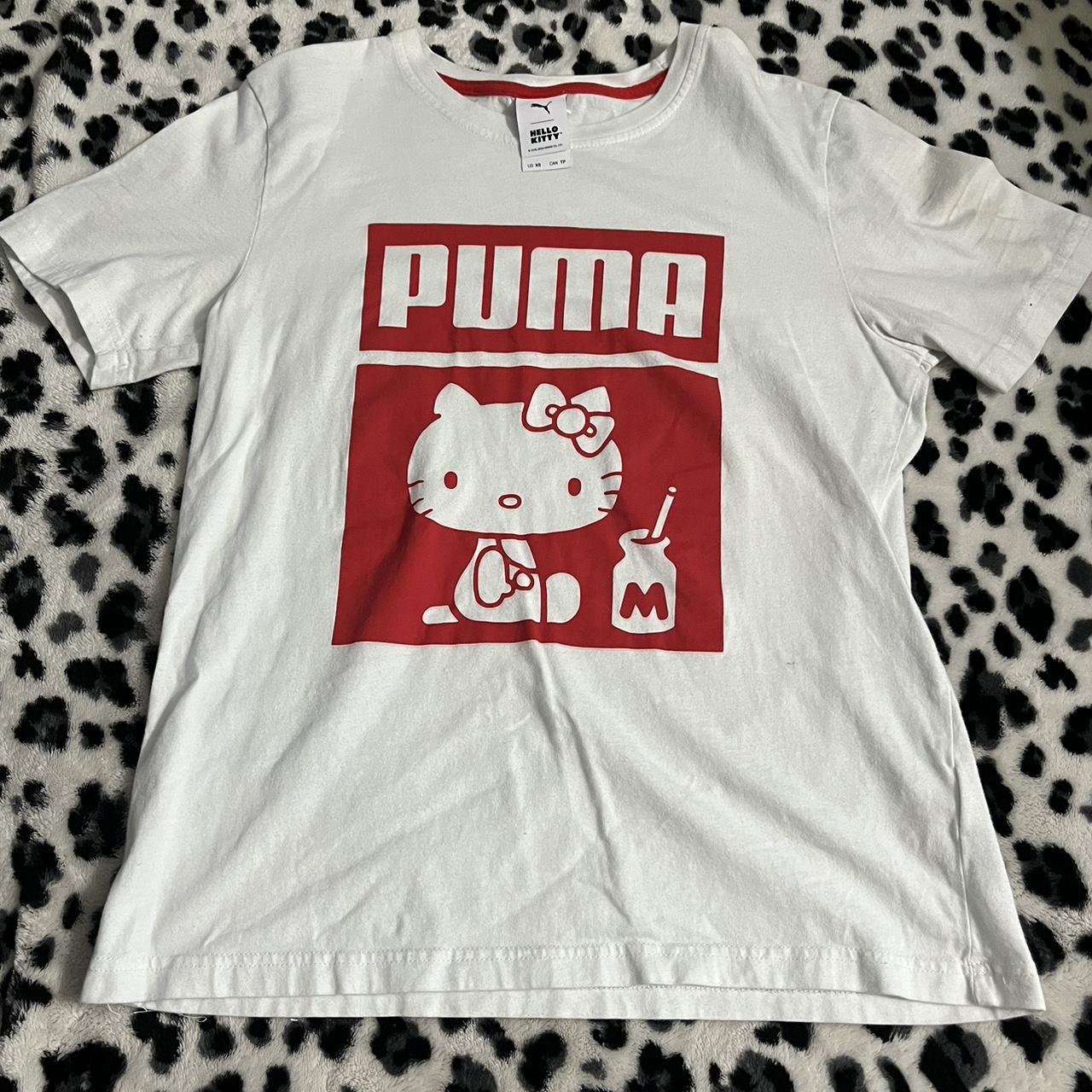 Hello Kitty Puma white and red t shirt has a small. Depop