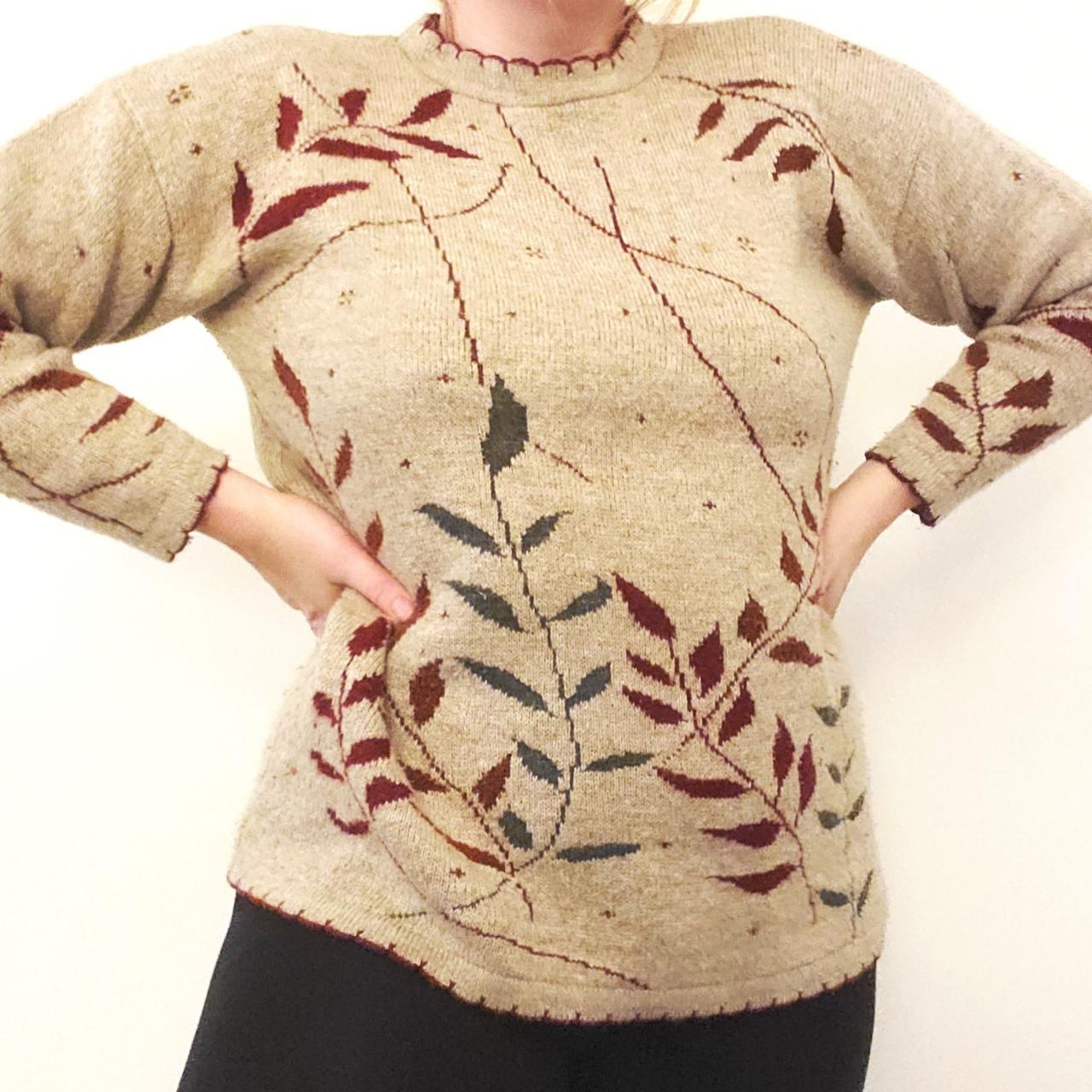 Rose Women's Tan and Red Jumper