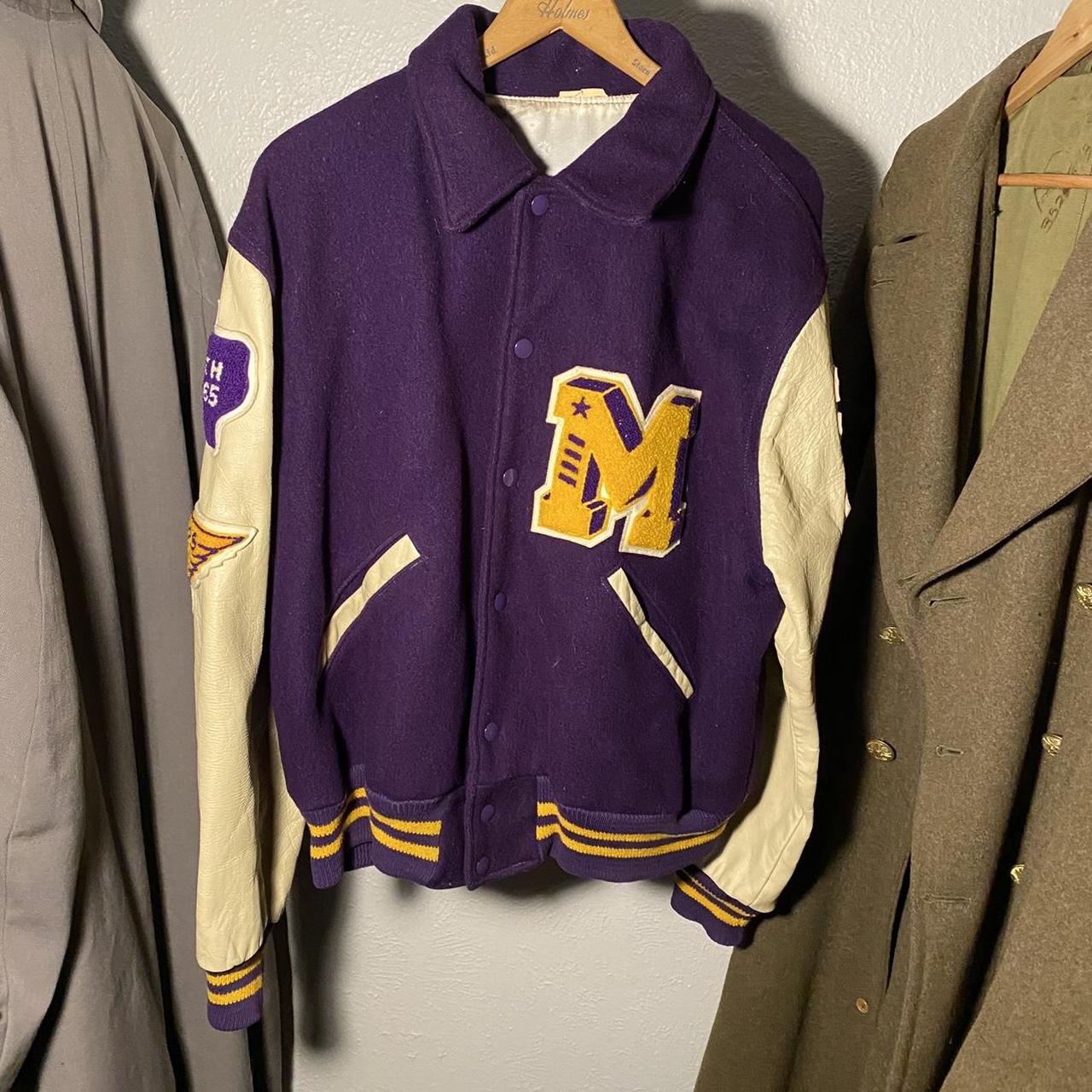 Varsity Jacket Purple&Cream