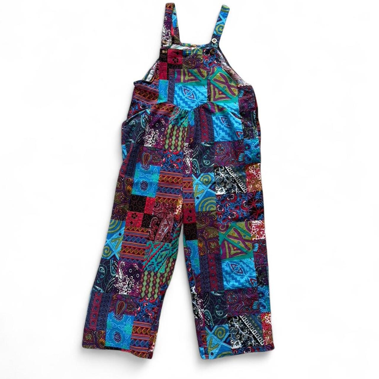 Women's Romper - Multi/Blue - L – Patchwork Color… - image 1
