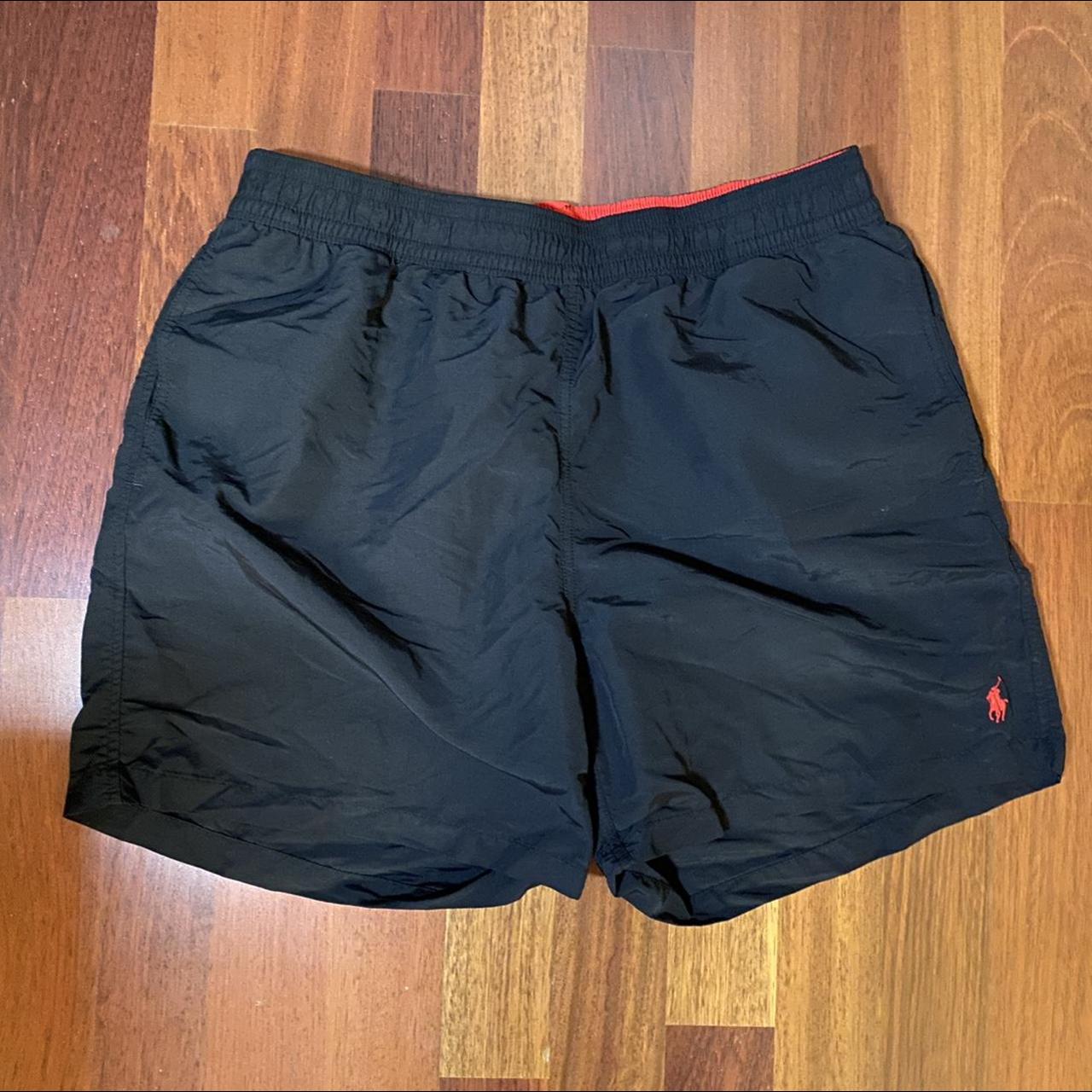 Mens polo ralph lauren swim trunks black size XL Depop