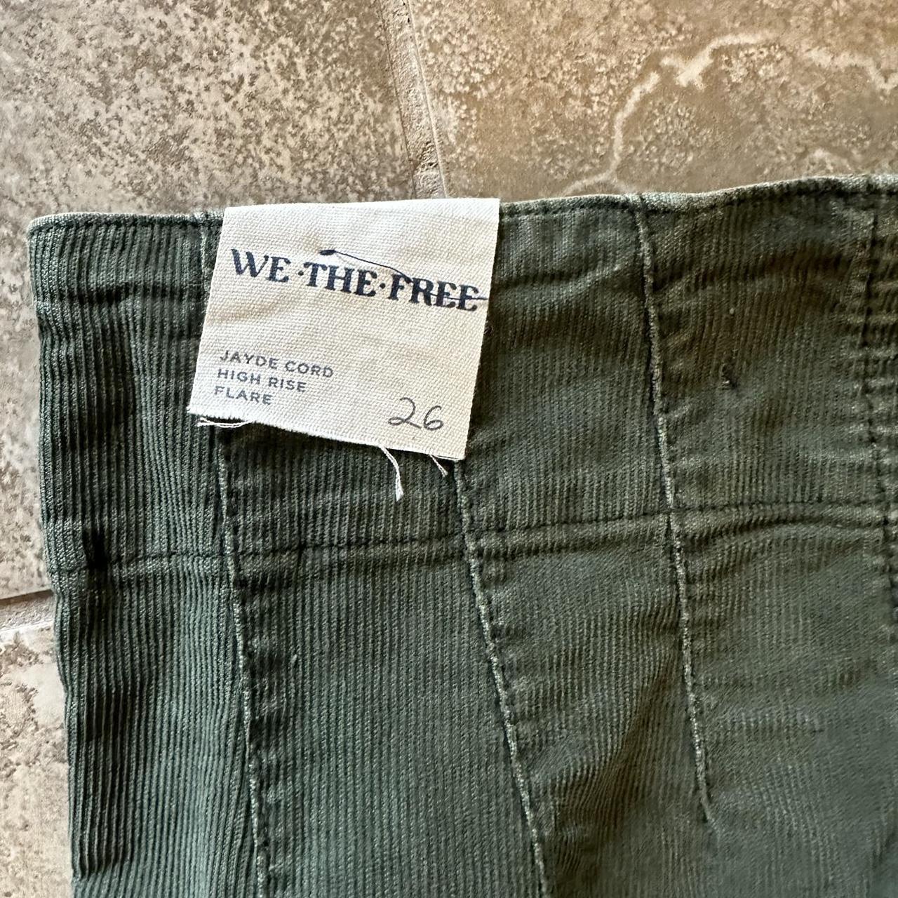Free people jayde flare corduroy pants green size - Depop