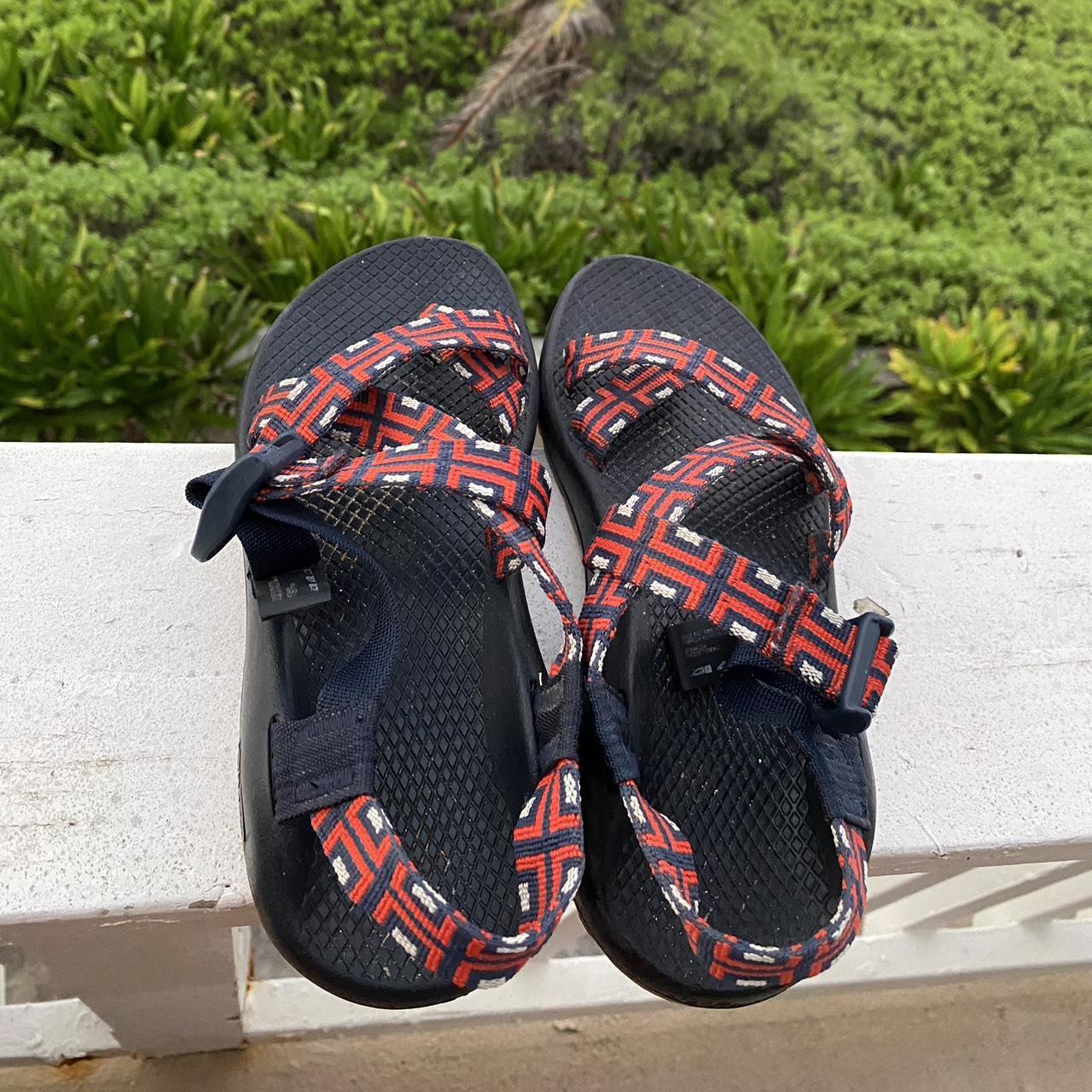 Good condition Chacos. Red and black cutsie patterns Depop