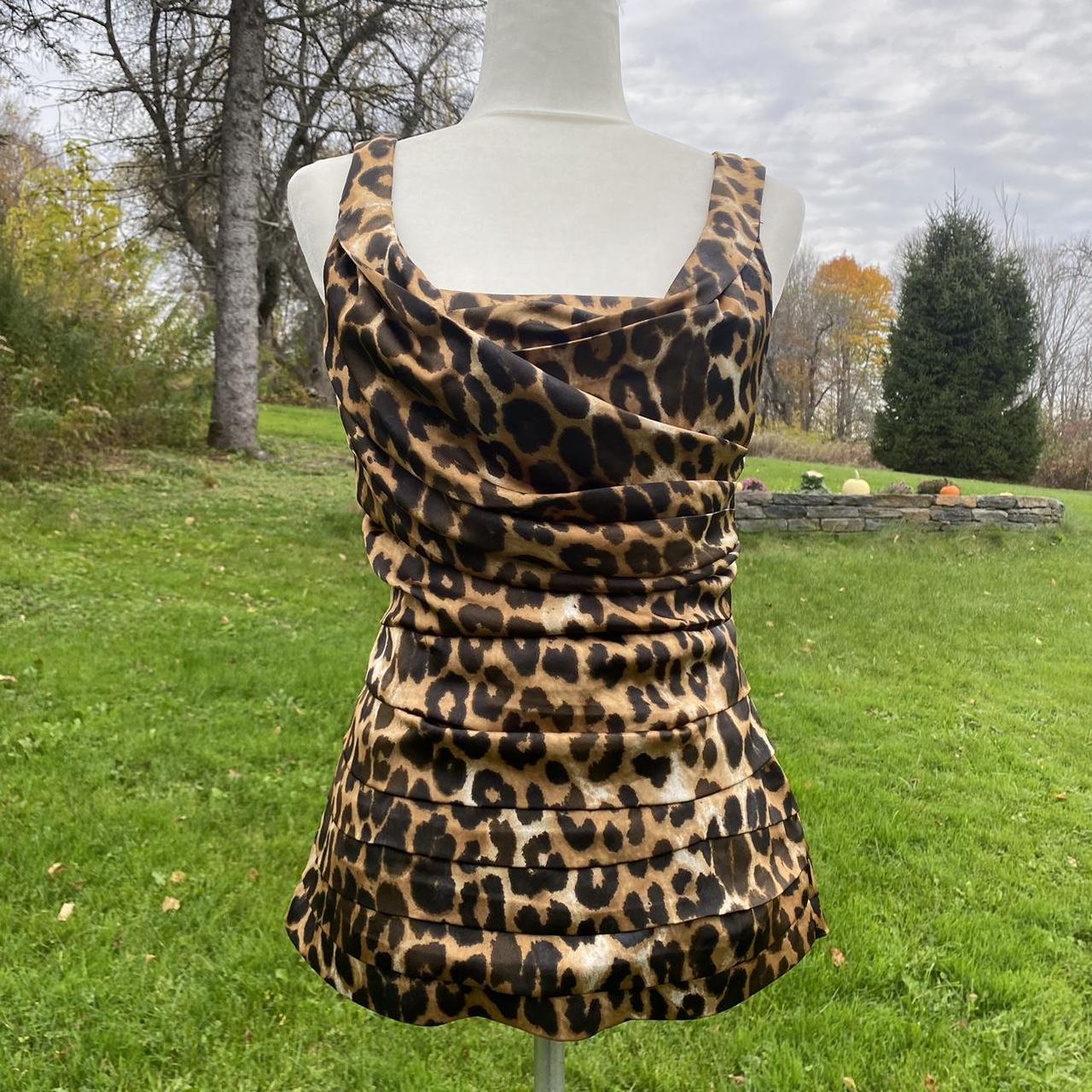 Y2K Satin Leopard Top #y2k #leopard #cheetah... - Depop