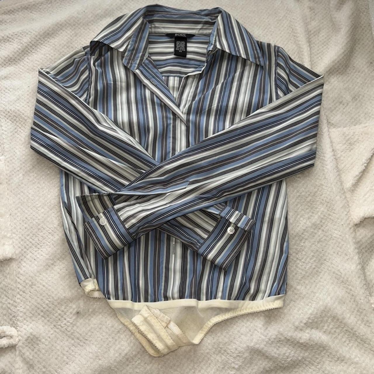 VS Work Bodysuit Onesie Button down shirt body by Depop