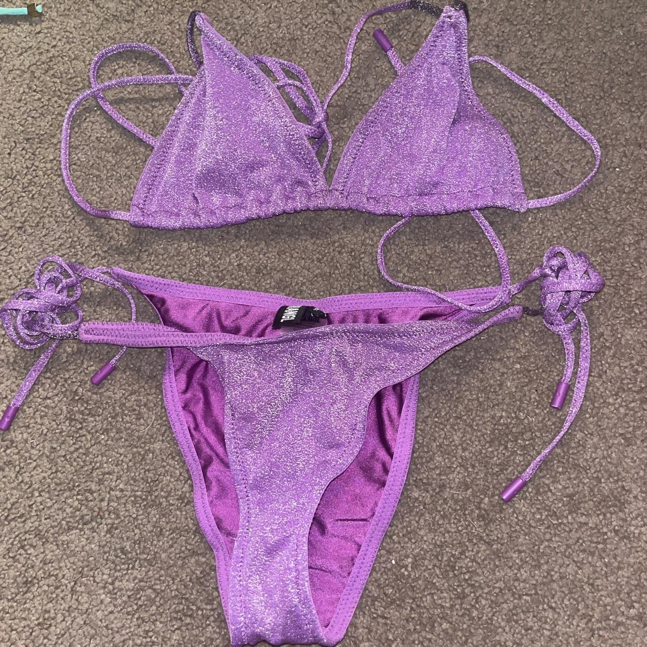 Triangl Vinca Purple Sparkly Top Small Bottoms Depop