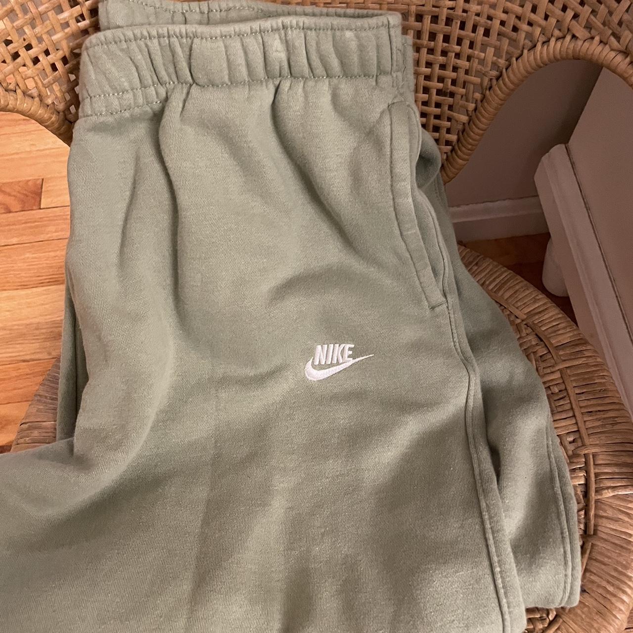 sage green nike sweatpants size XL used but good Depop