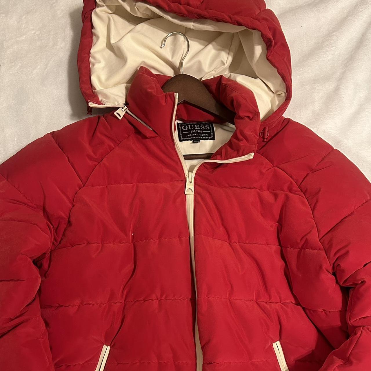 Guess red clearance bubble jacket