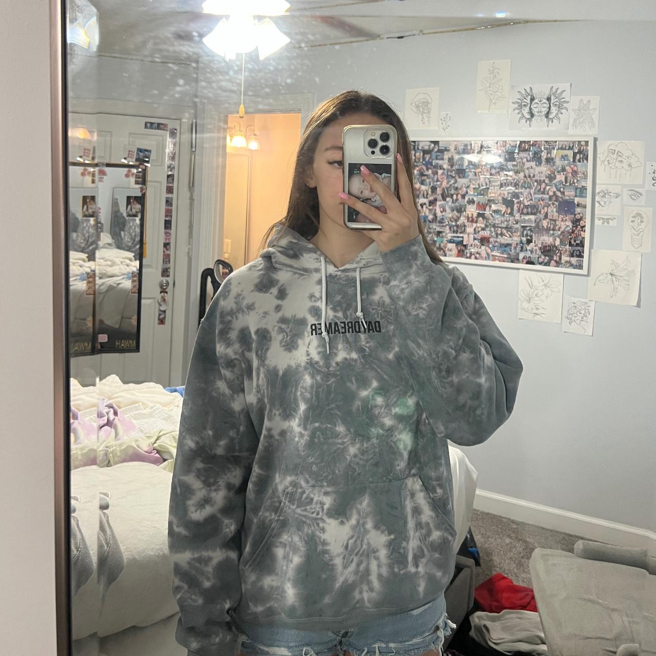 Bleach tie dye discount light grey hoodie