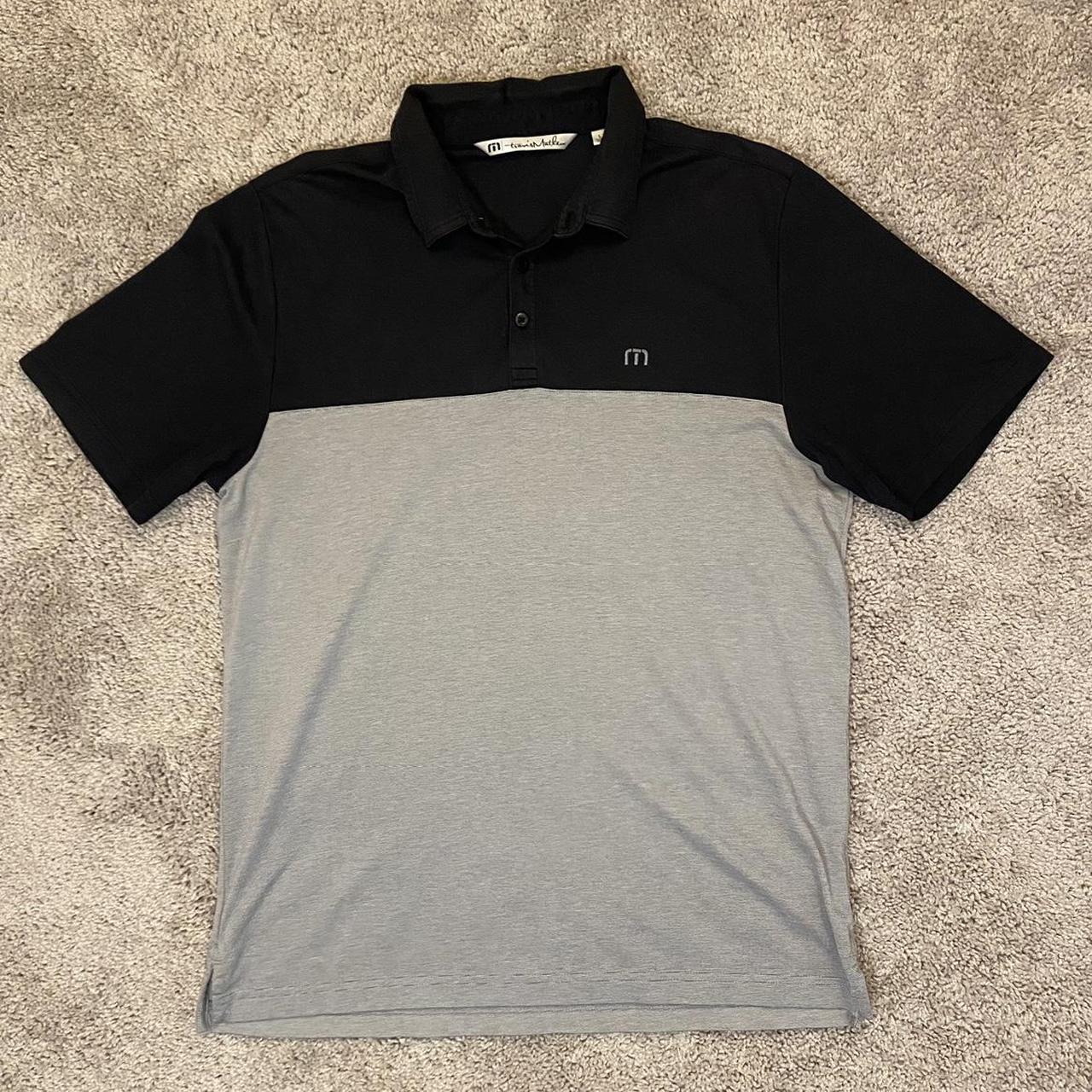 TravisMathew Men's Black and Grey Poloshirts Depop