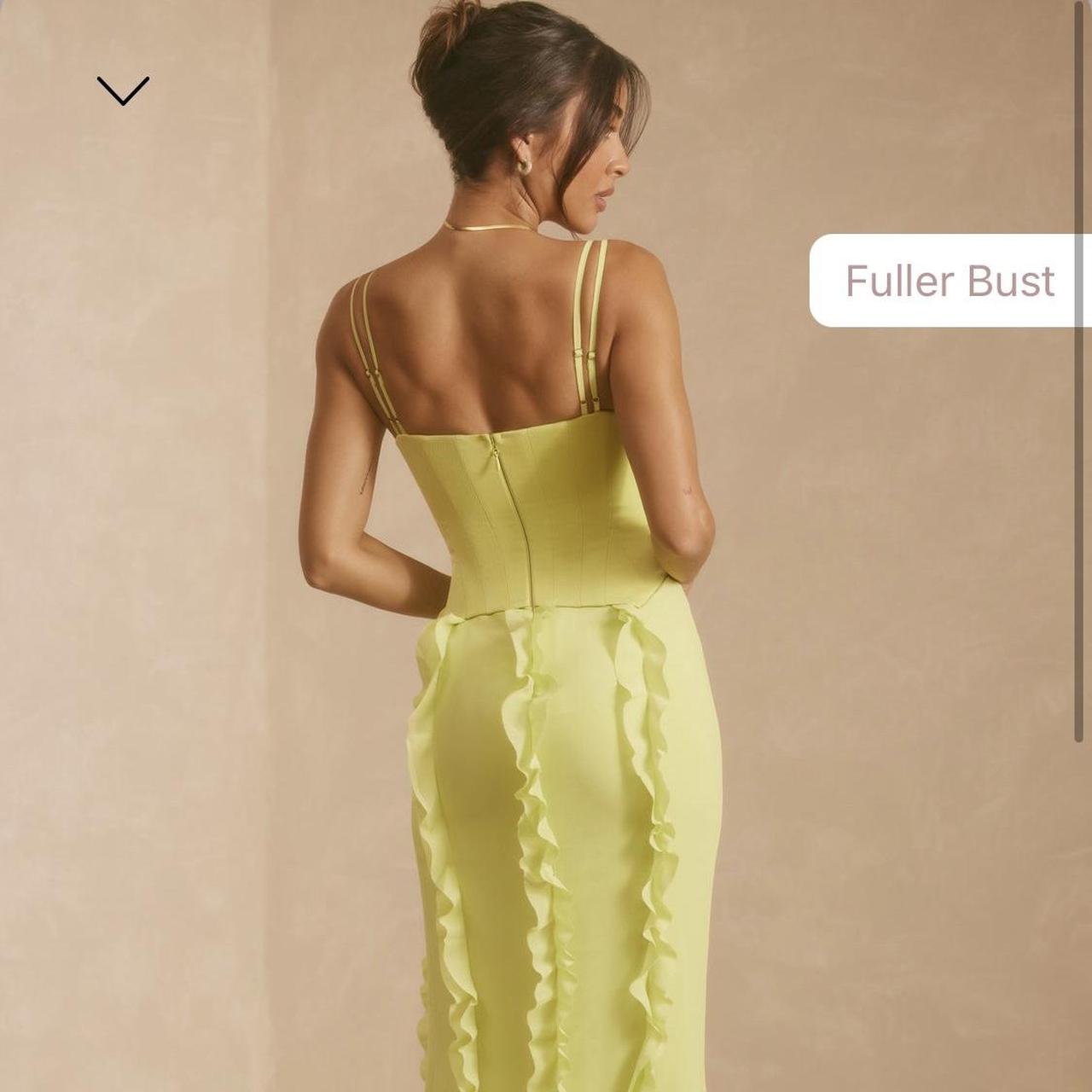 Perrine Corset Frill Skirt Maxi Dress in Yellow