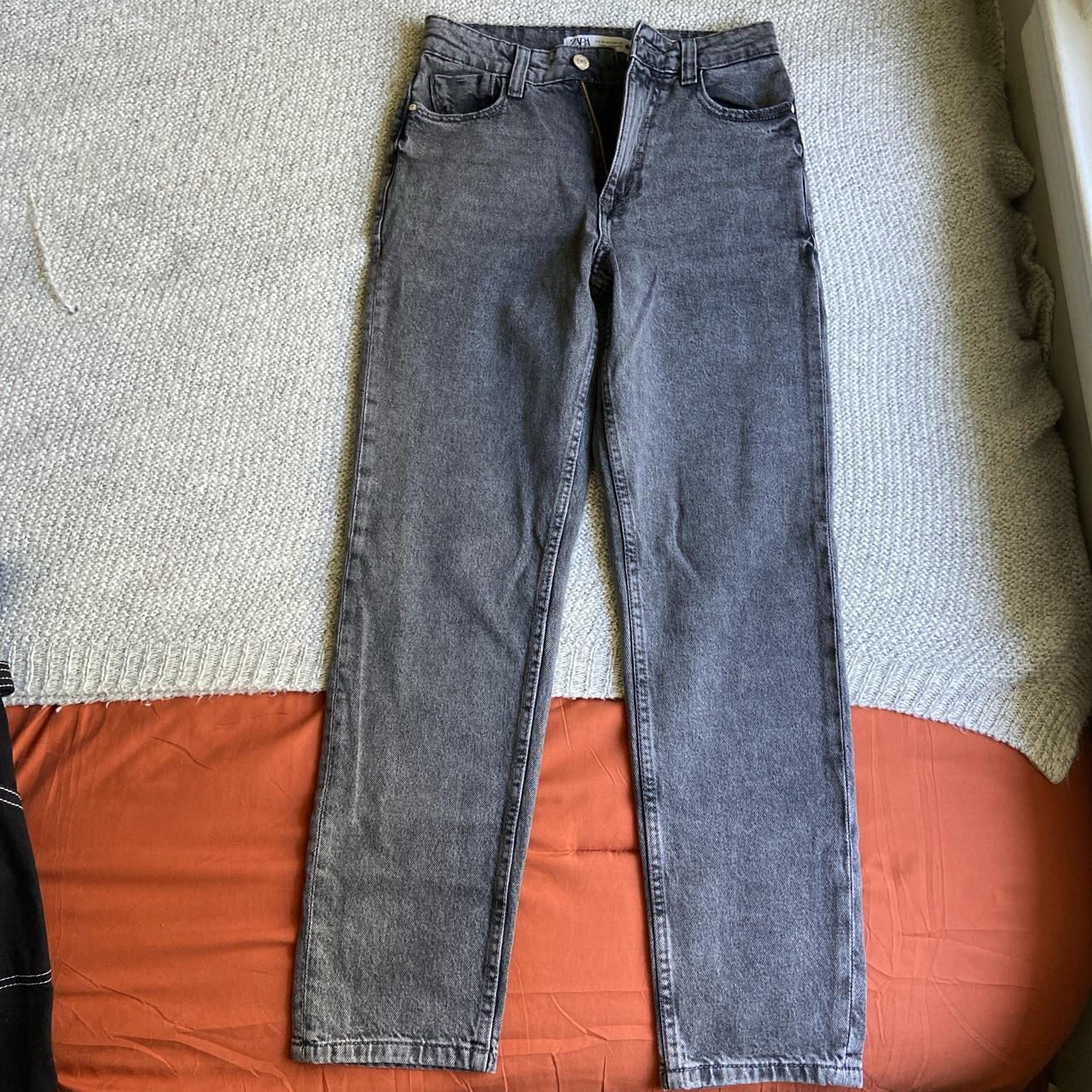 Black Zara Straight Leg Jeans - Depop