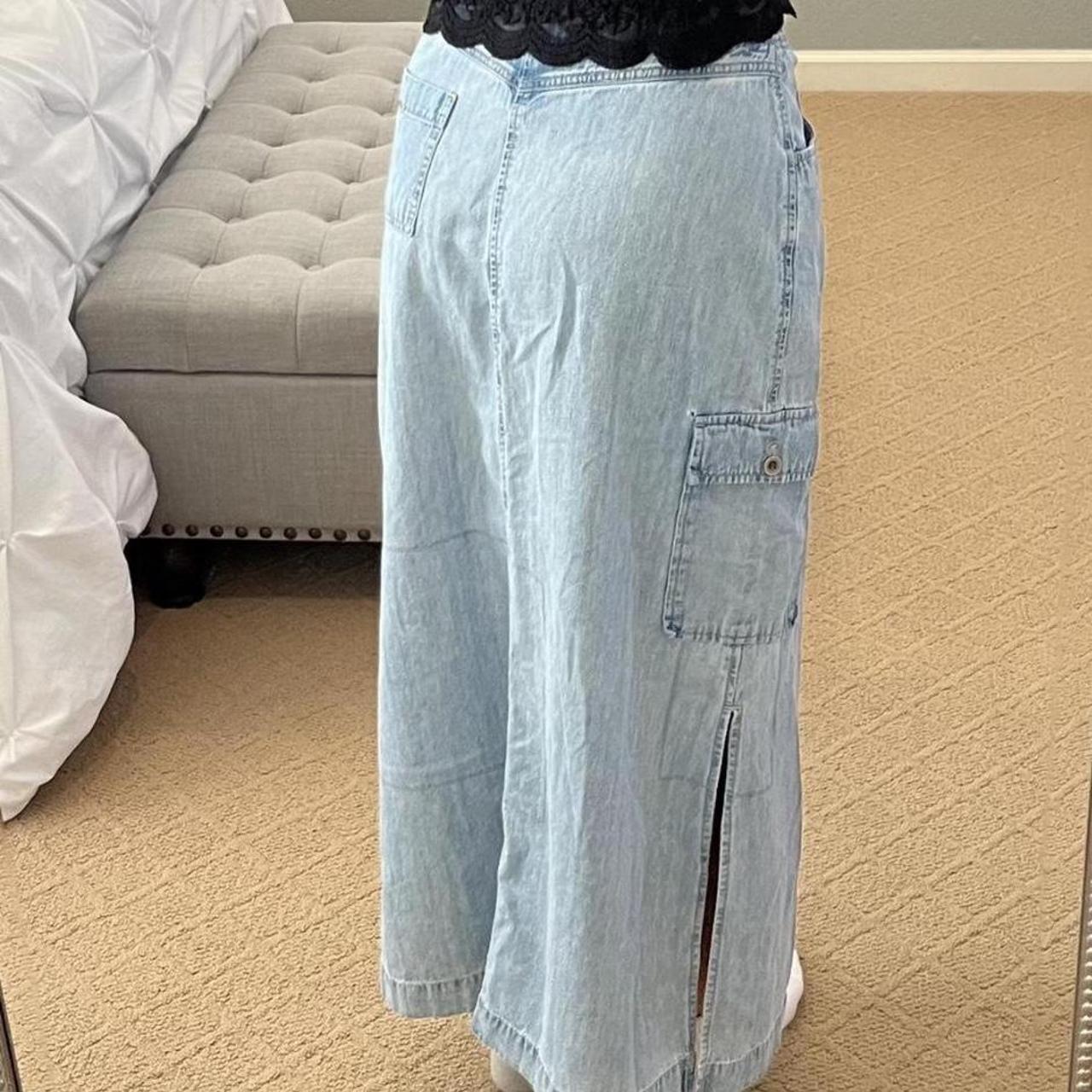 Vintage Denim Maxi Skirt Perfect Condition Has A - Depop