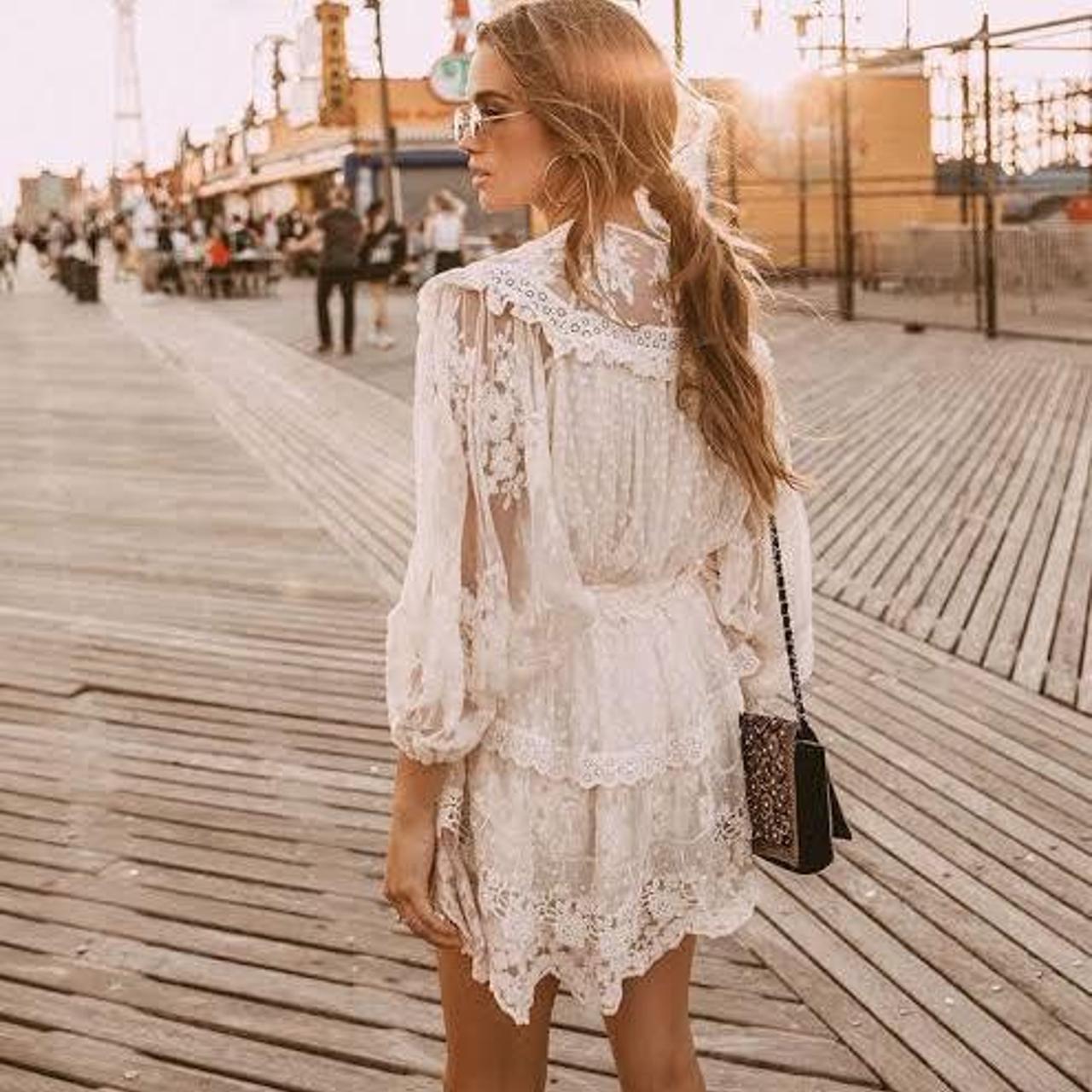 spell dawn lace mini skirt