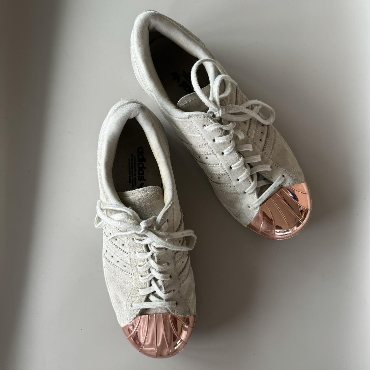 Rose gold shop toe trainers