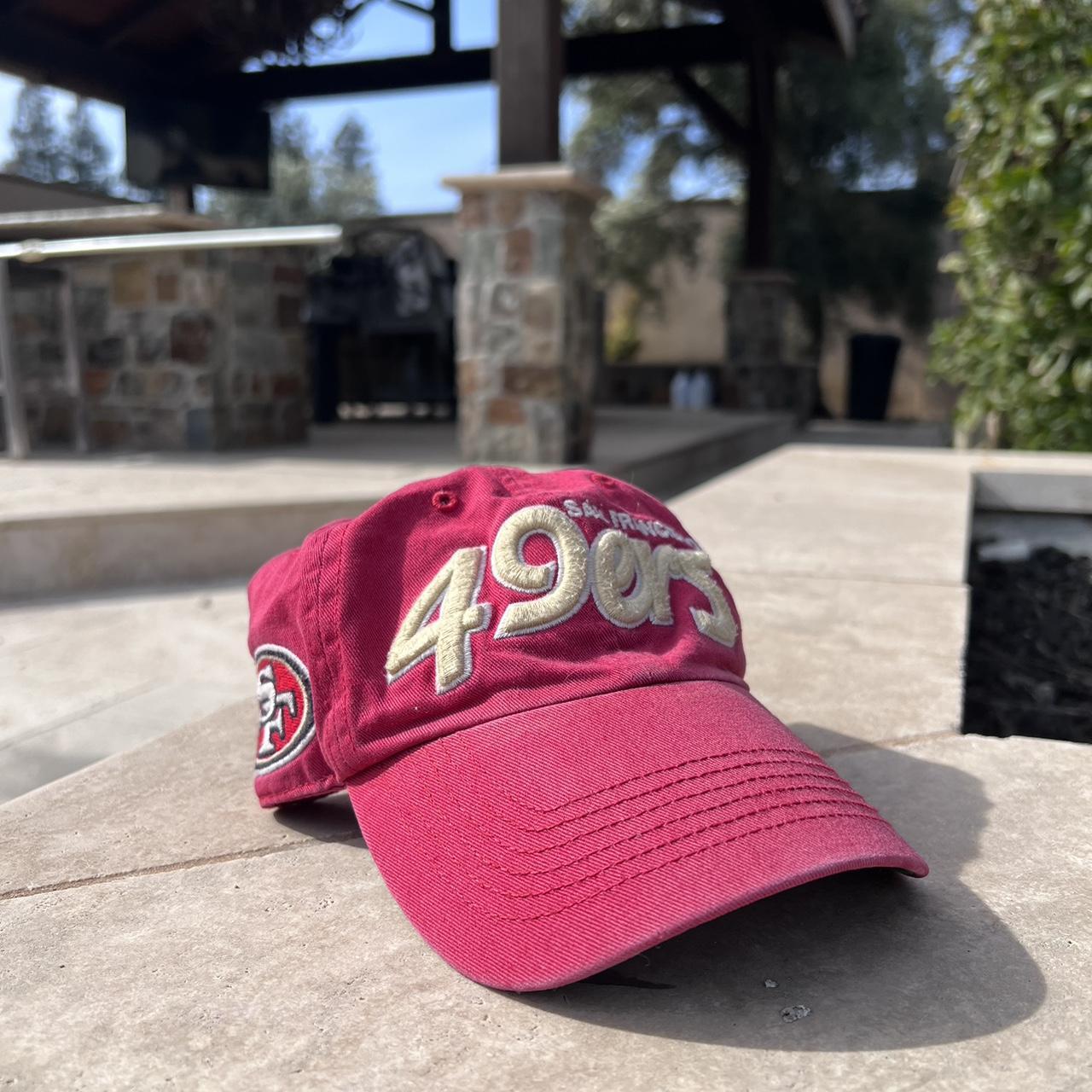 Vintage 49ers White Two Tone Script Snapback Sports - Depop