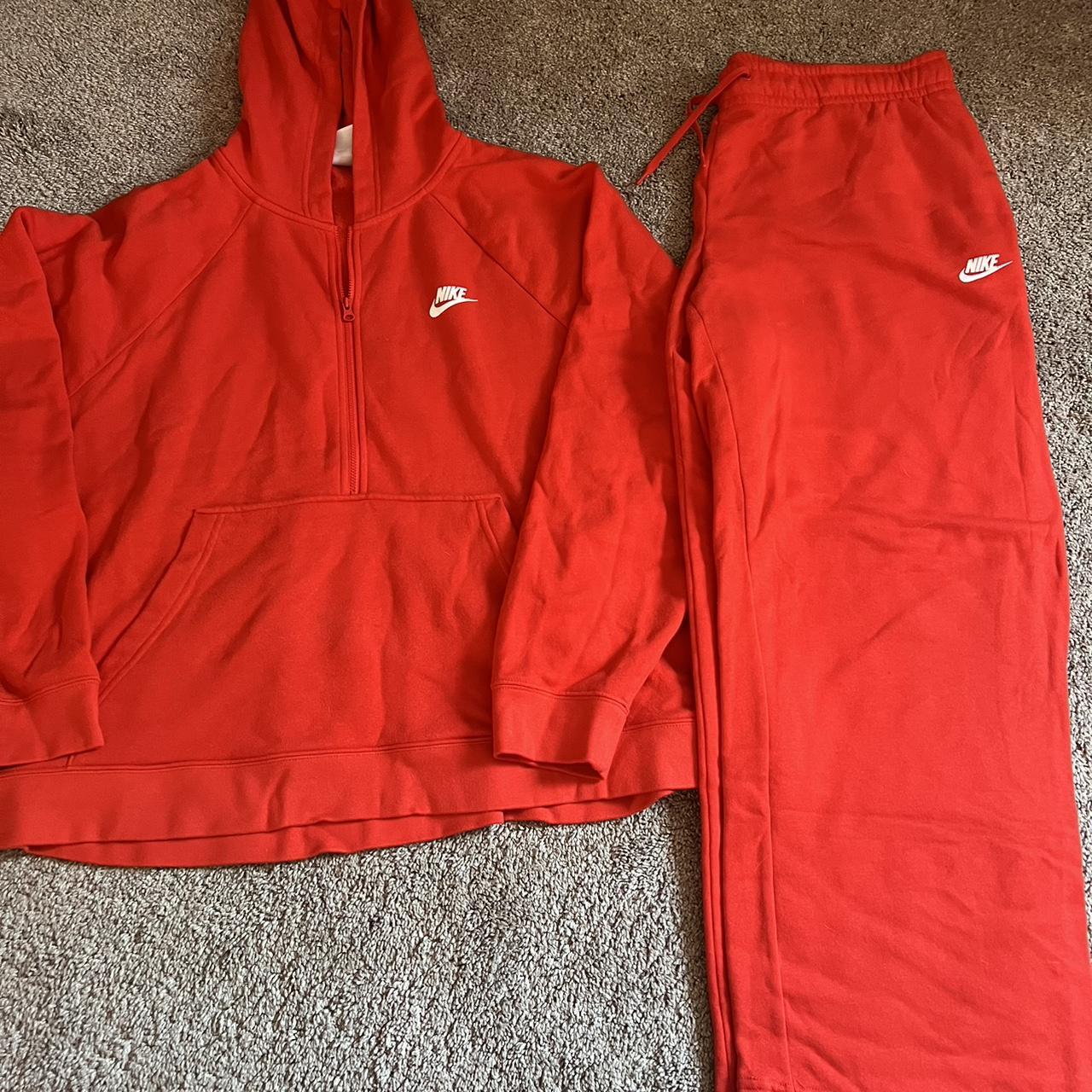 All red nike sweatsuit best sale