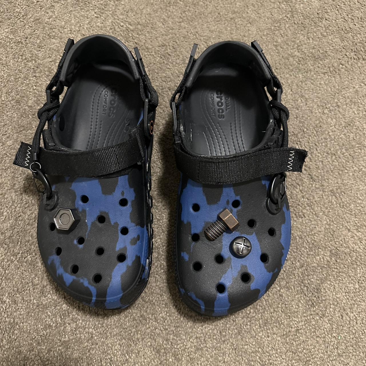 Post Malone Crocs Clog Shoes M 5 W 7 Blue Camo Slingback Clean Comfort fashion Slip On