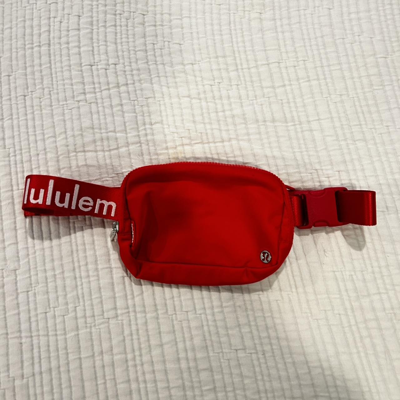 lululemon fanny pack very bright red basically brand... - Depop
