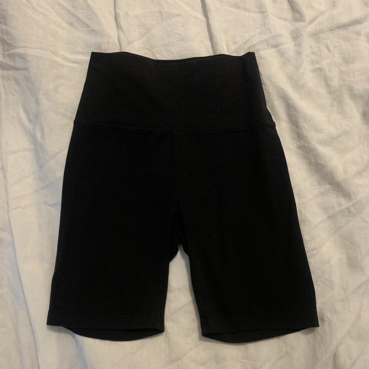 aerie black cotton biker shorts sz s worn a few... Depop