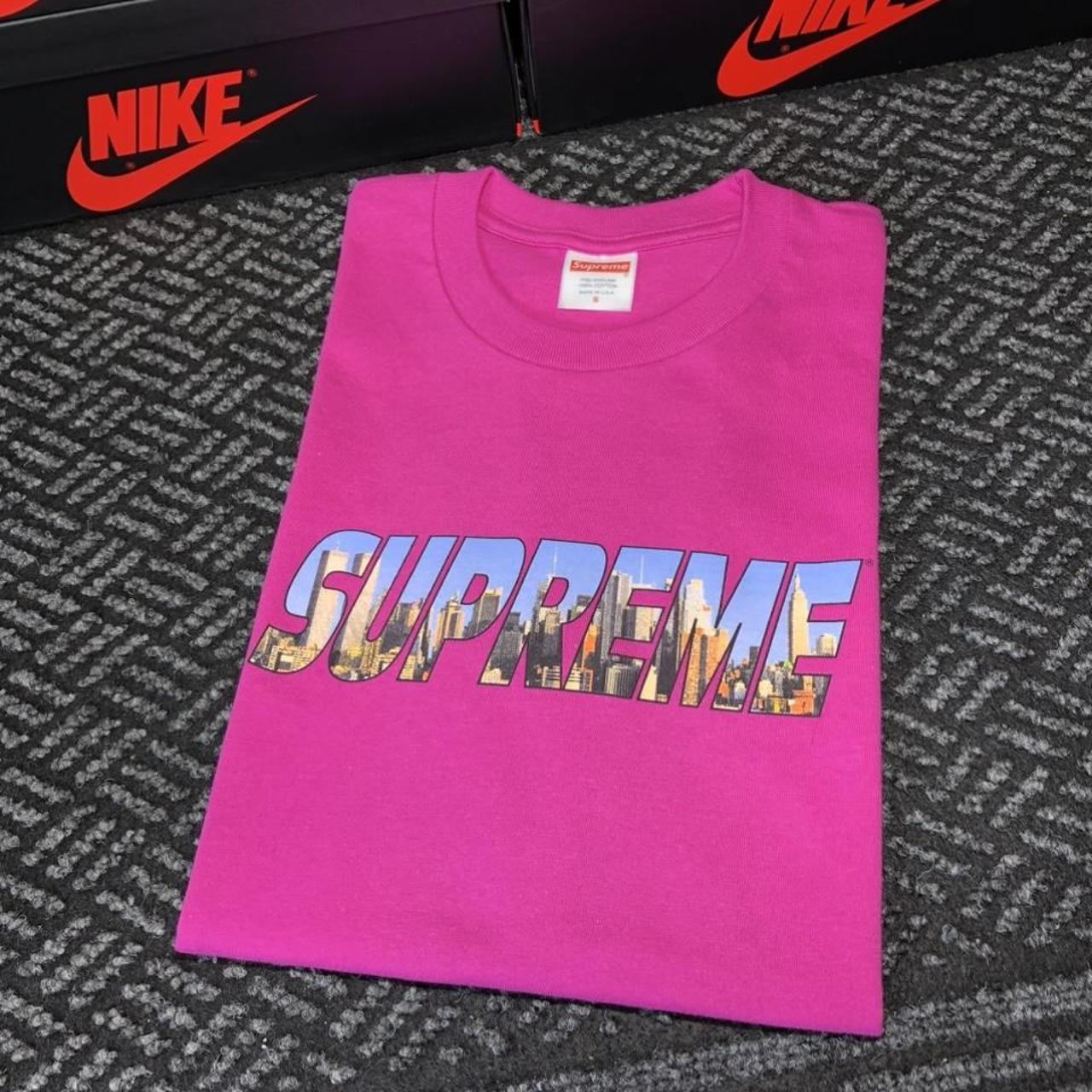 SUPREME “GOTHAM” TEE MAGENTA BRAND NEW - Depop